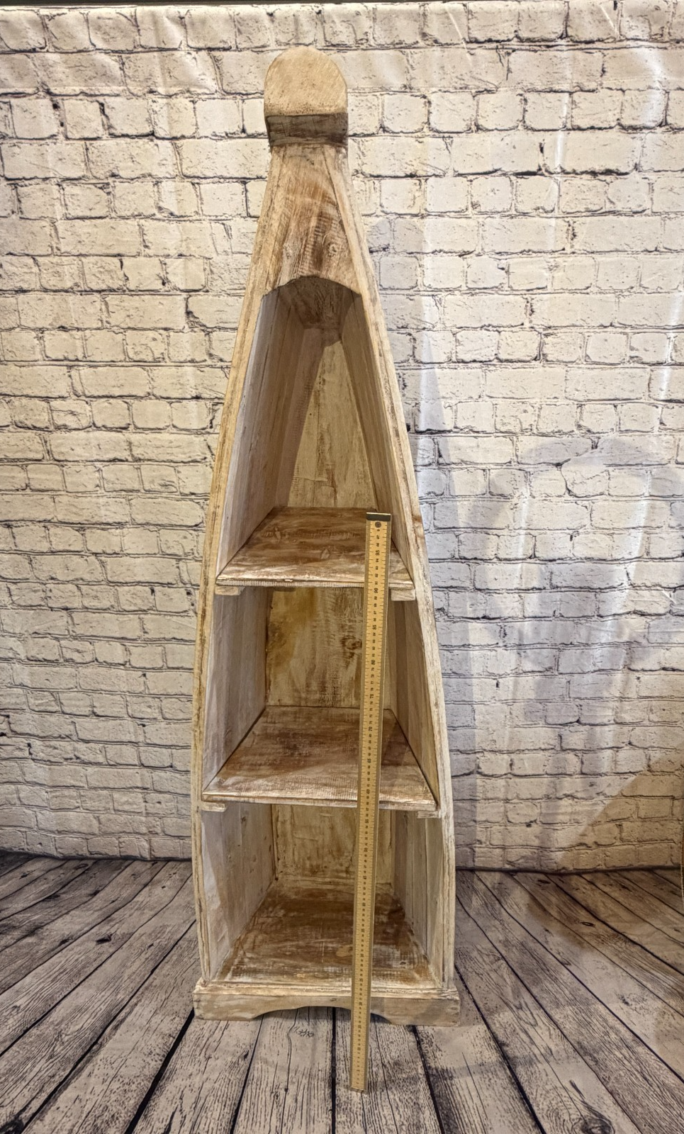 150cm x 45cm x 25cm White Boat Shelf Wooden Cabinet Living Storage Furniture3