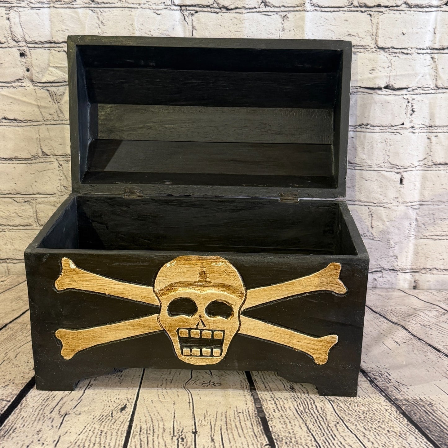 40cm x 30cm x 20cm Wood Gothic Pirate Chest Skull Coffin Jewellery Trinket Box5