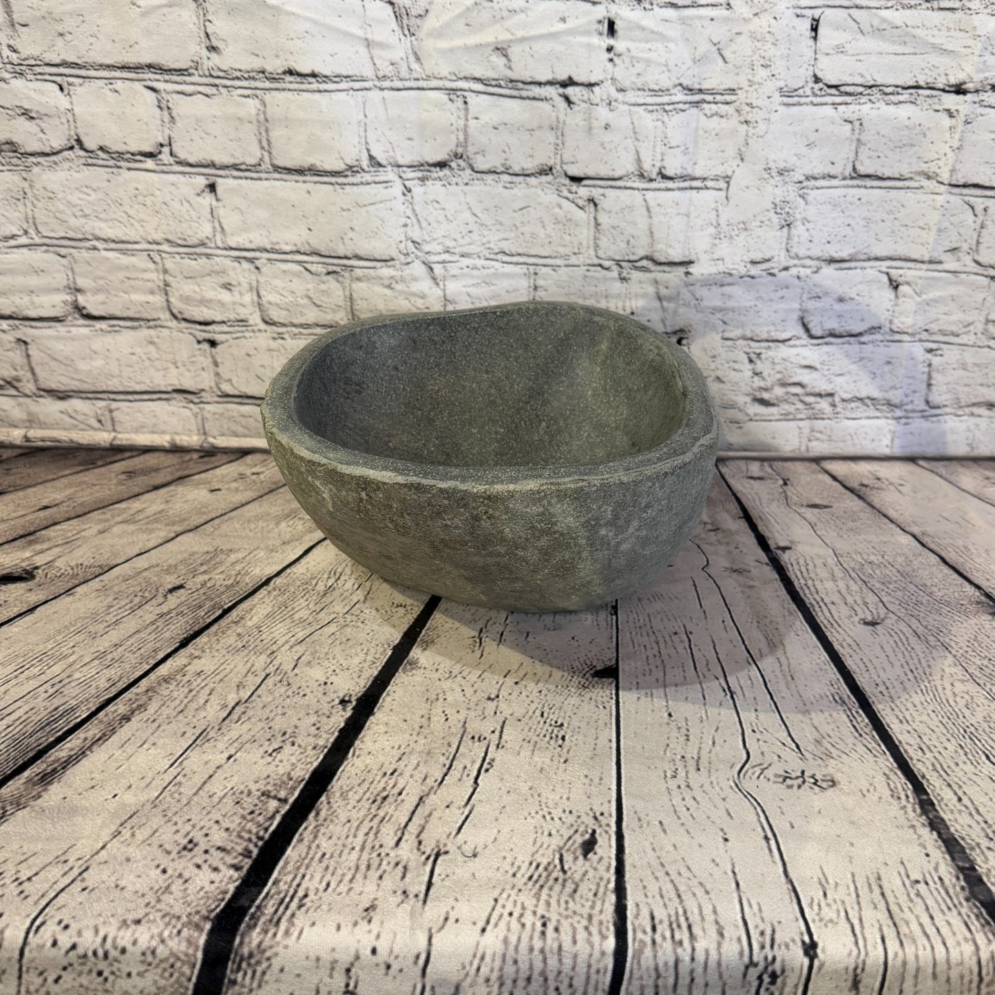 29cm x 23cm Wash Basin Bathroom Counter Top Washing River Stone Bowl Sink No 211