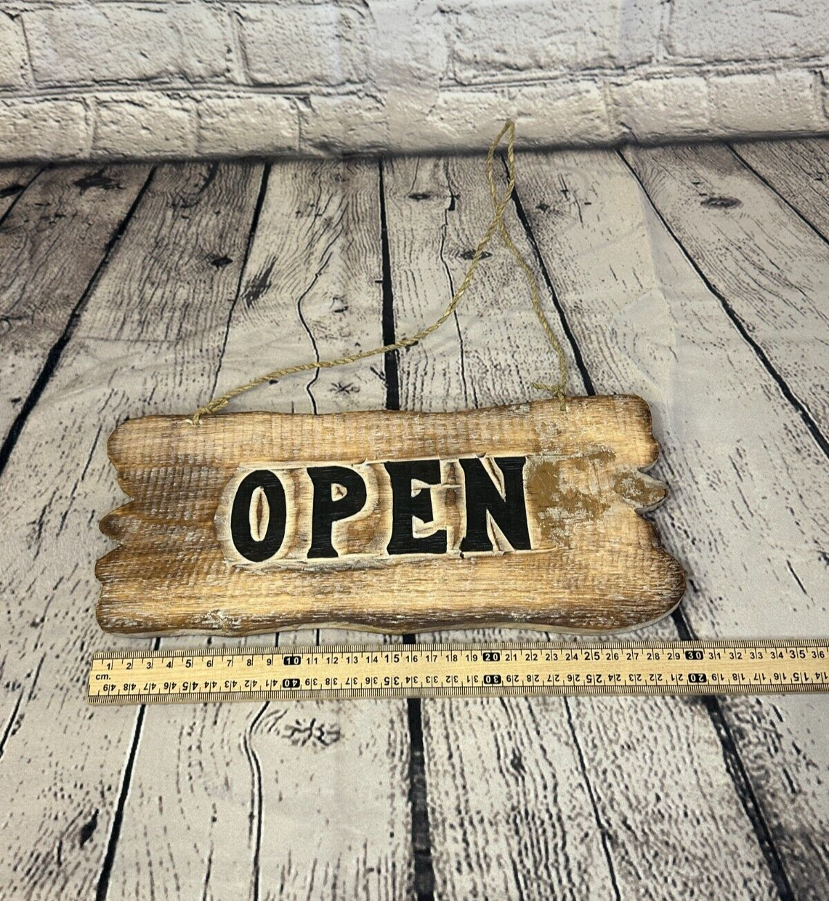 Open Closed Shop Word Sign Plaque Outdoor Garden Shed Den Bar Shop 30cm x 12cm5