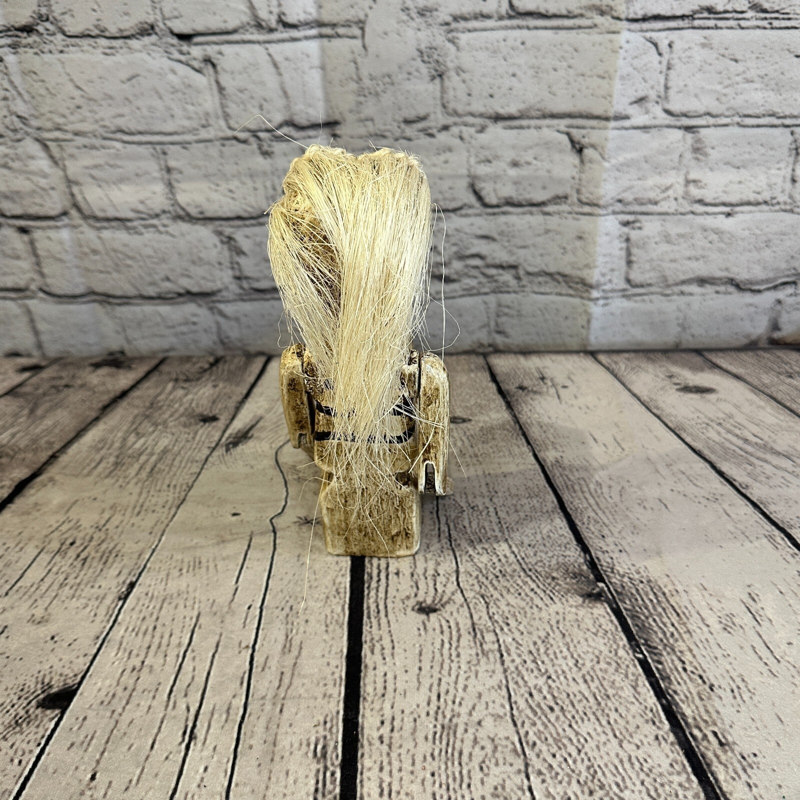 20cm Shabby Skeleton White Hair Animal Wooden Shelf Ornament Handmade Fairtrade5