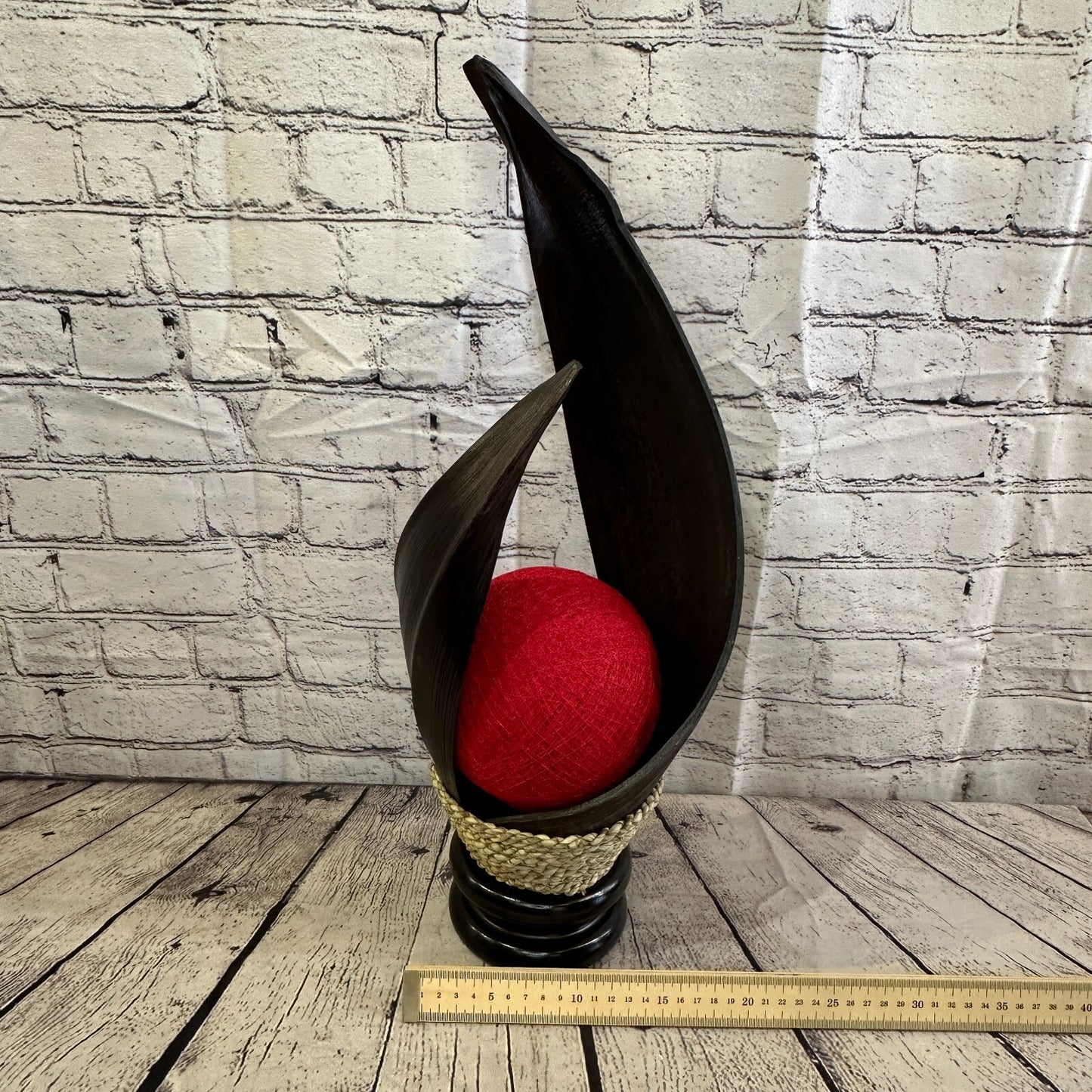 Red Dark Brown Natural 55cm Tall Leaf Lamp Twist LED UK Mains Plug Design 24