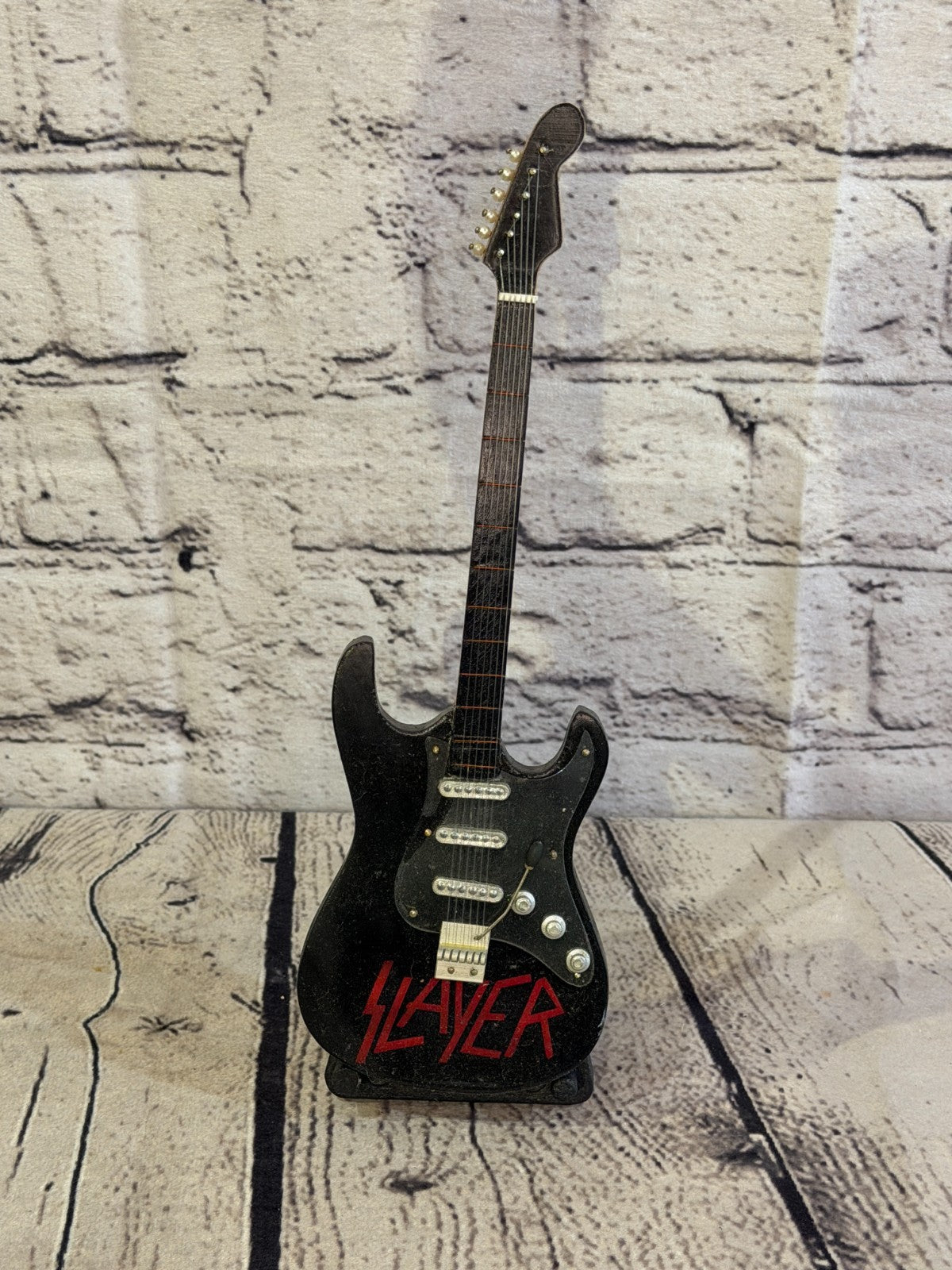 Miniature 25cm Guitar Slayer Metal Band Guitar on Stand Band Gift Display1