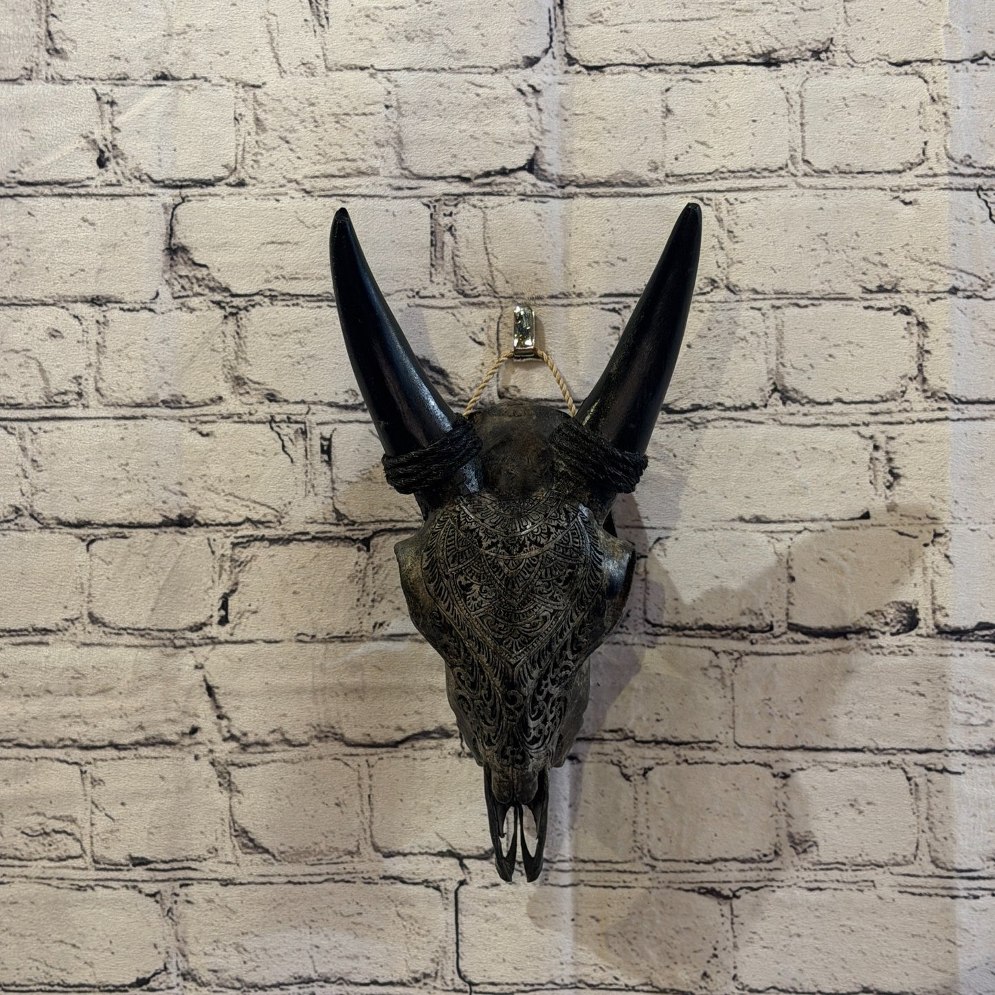 30cm Carved Buffalo Ram Wild Replica Skulls Wall Hanging Carved Stand Design 32