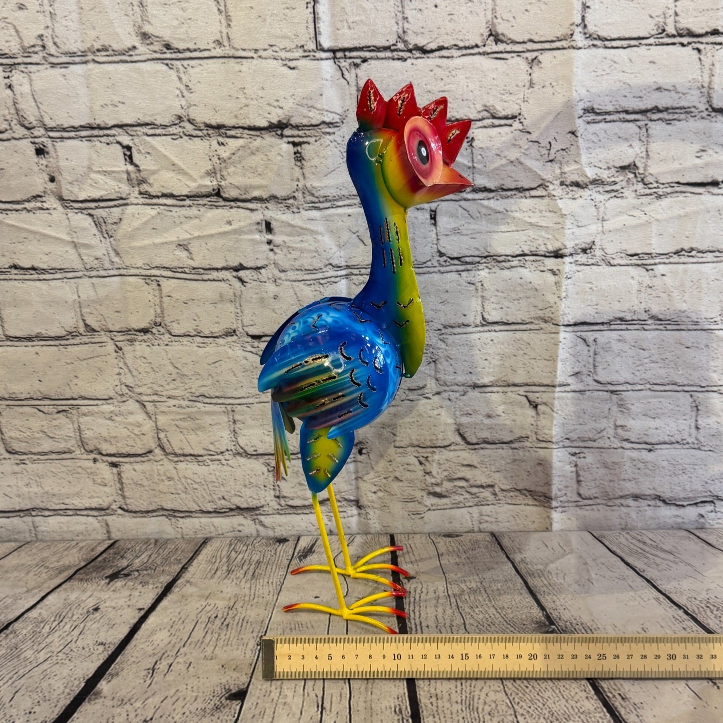 40cm x 20cm Emu Ostrich Bird Blue Metal Tin Standing Ornament Statue6