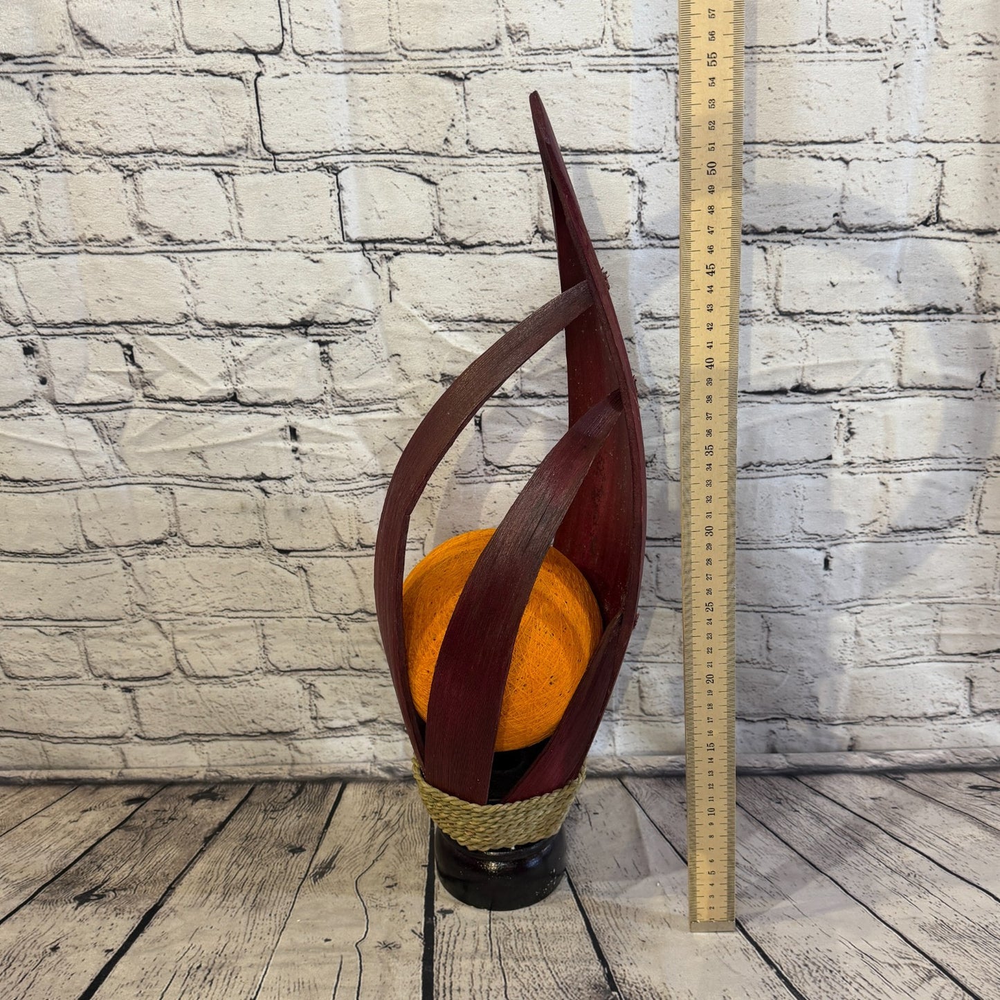 Orange Light Red Natural 55cm Tall Leaf Lamp Twist LED UK Mains Plug Design 35
