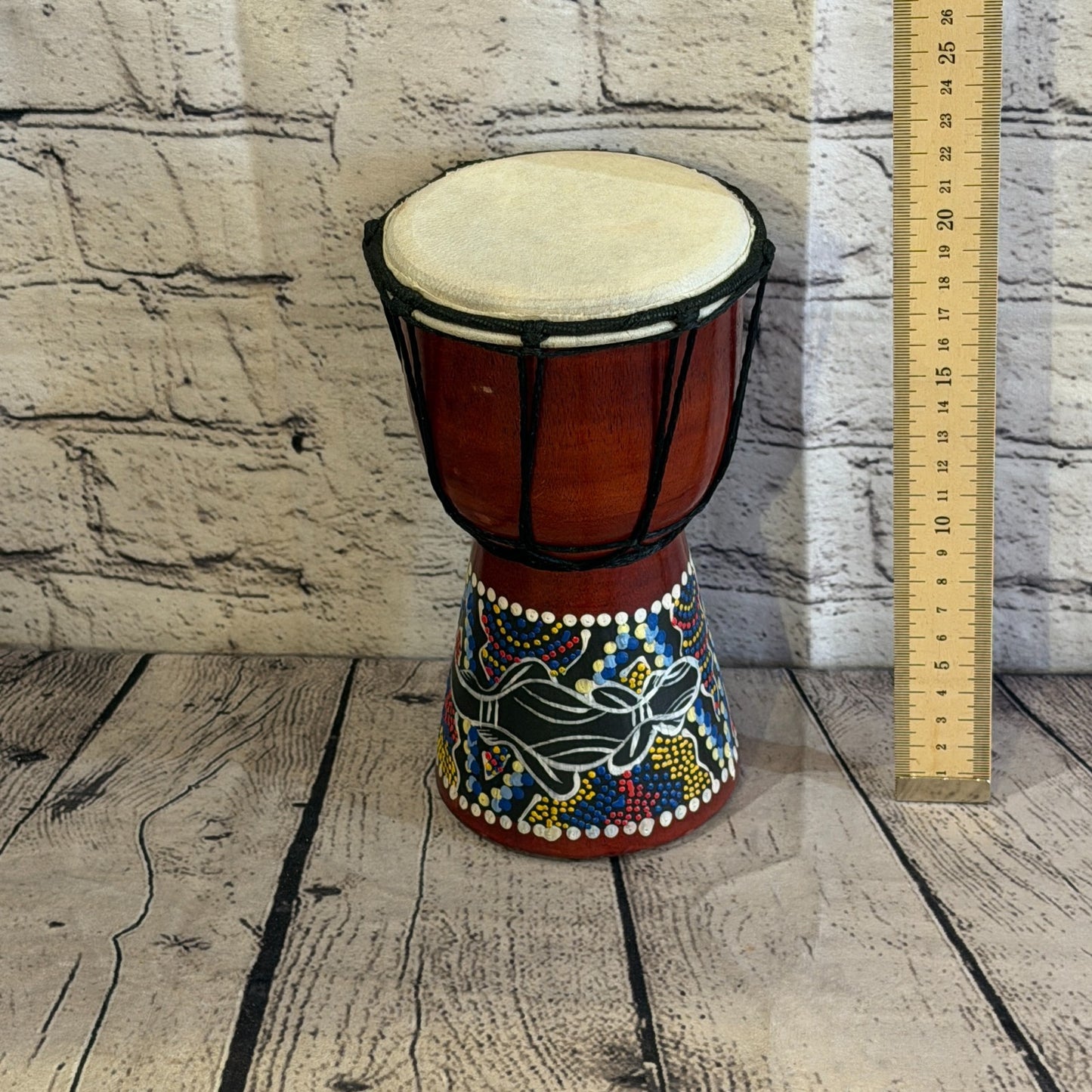 20cm Painted Djembe Drums Musical Instrument Hand Made Fair Trade Dot Painted3