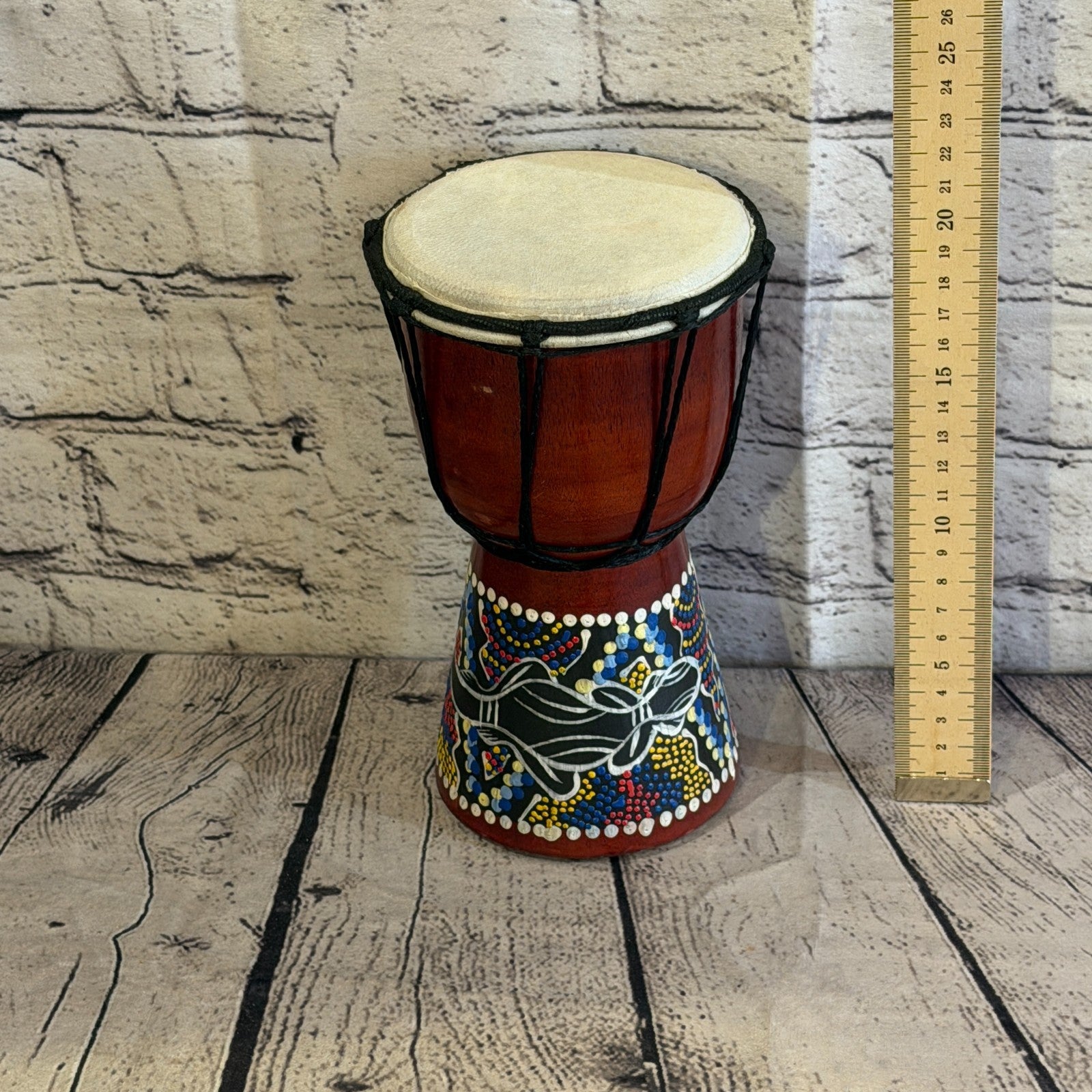 20cm Painted Djembe Drums Musical Instrument Hand Made Fair Trade Dot Painted3