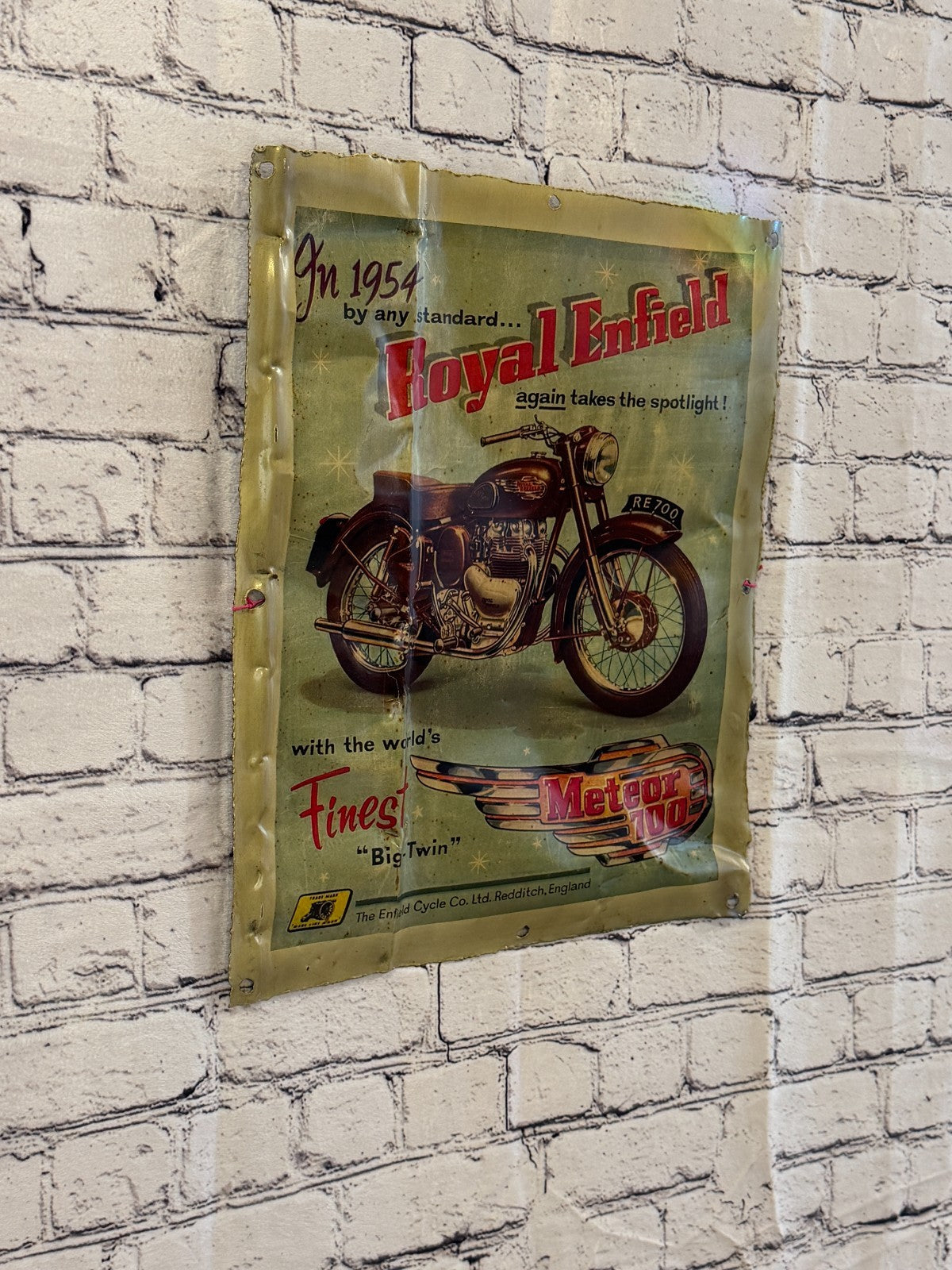 Royal Enfield Bike Poster Advert Wall Plaque 42cm x 36cm Vintage Retro Tin Sign0