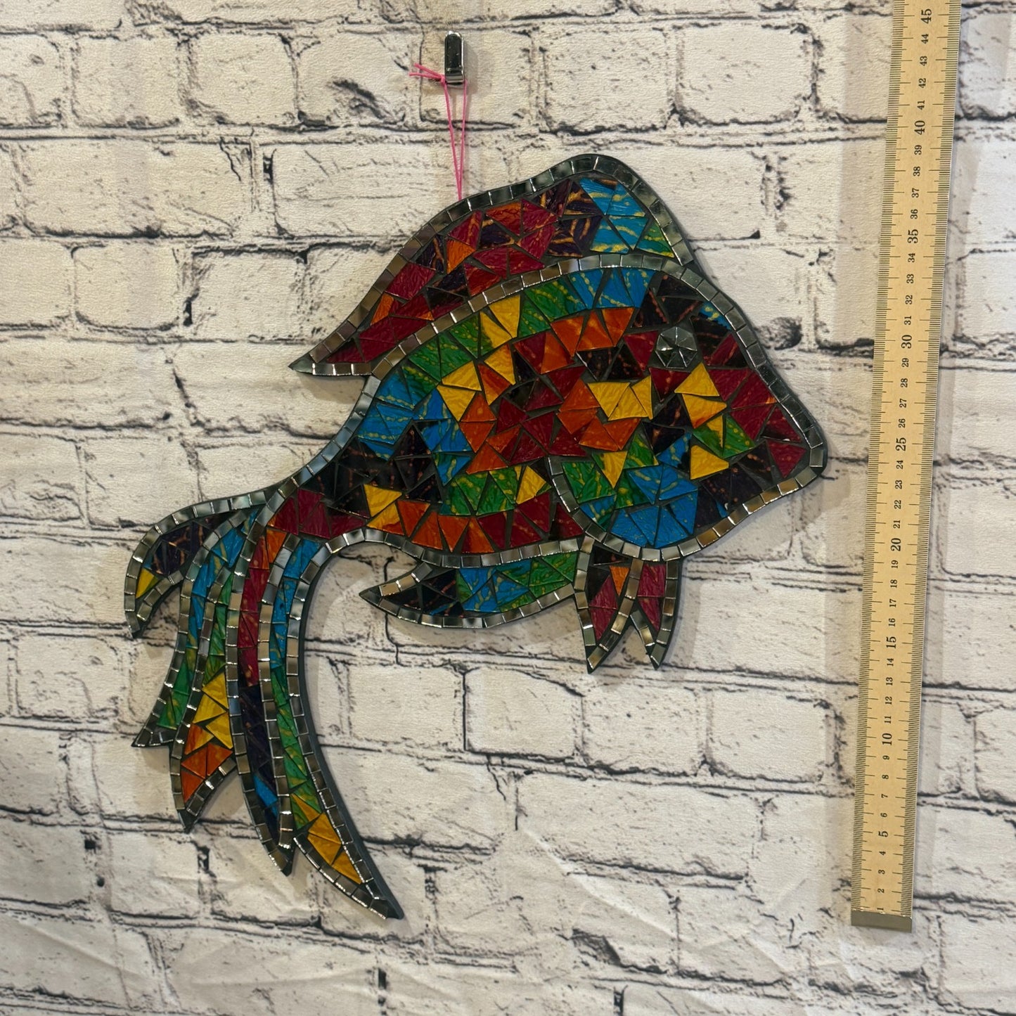 Rainbow Angel Tropical Fish Mosaic Tile Wall Mirror 40cm x 30cm Handmade New4