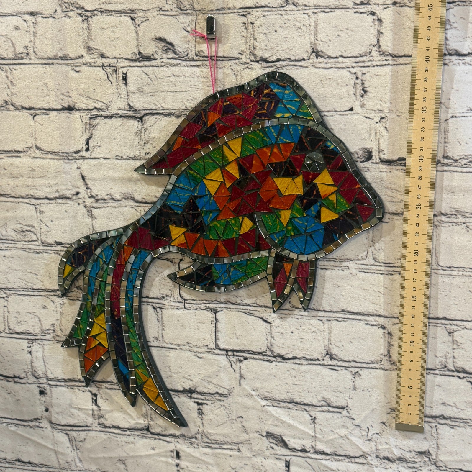 Rainbow Angel Tropical Fish Mosaic Tile Wall Mirror 40cm x 30cm Handmade New4
