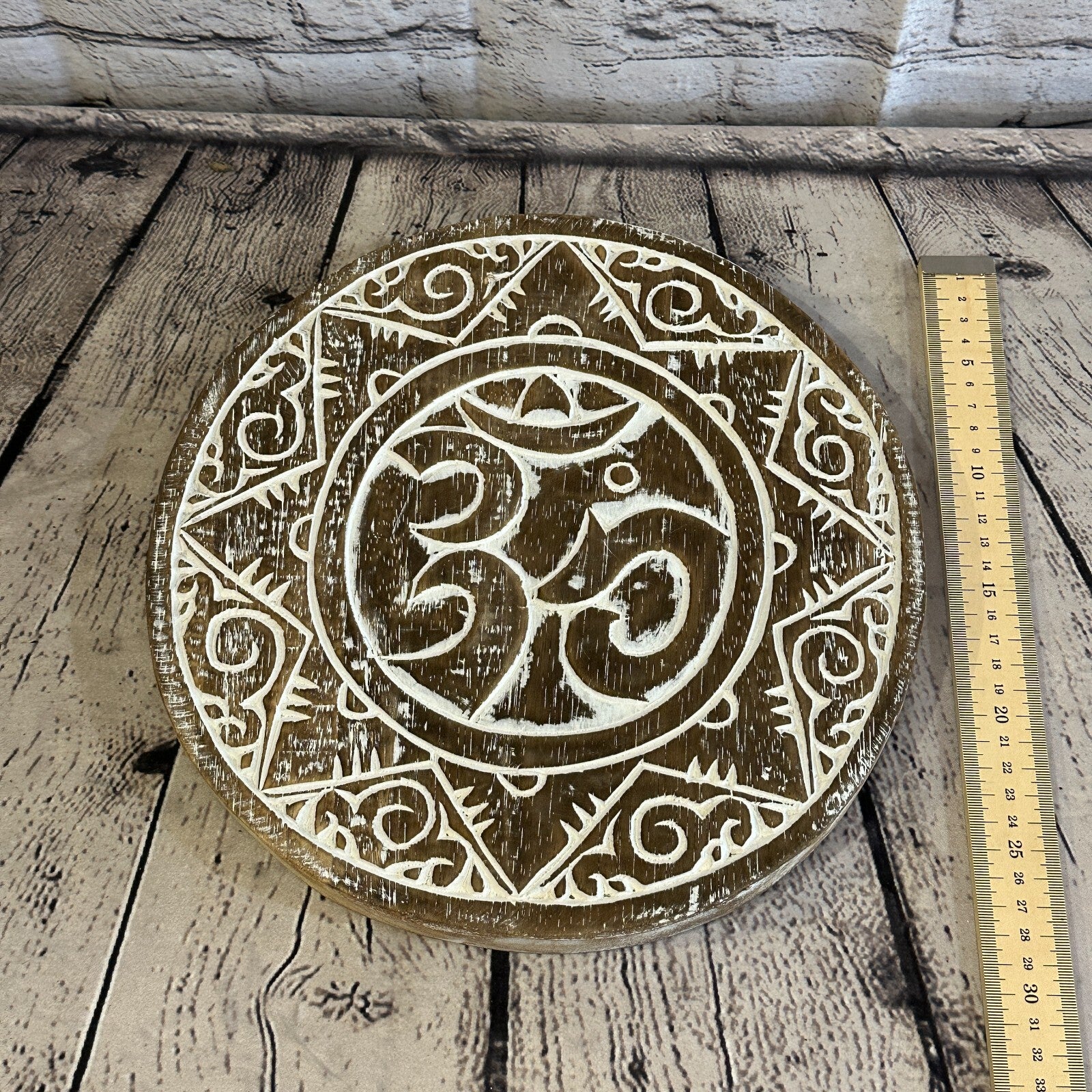 30cm Brown Style Wall Decoration Om Lucky Coin Designer Mask Wooden Handmade5