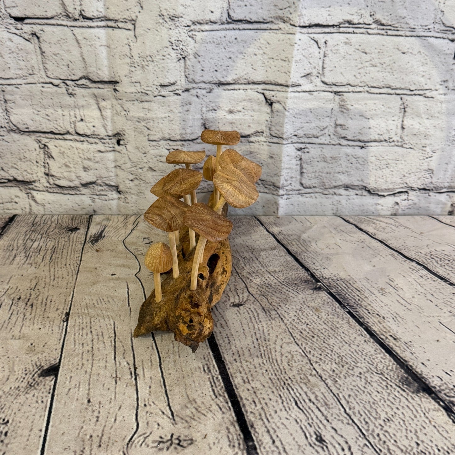 20cm Long Plain Mushroom Parasite Ornament Natural Carving Fairtrade Wooden3