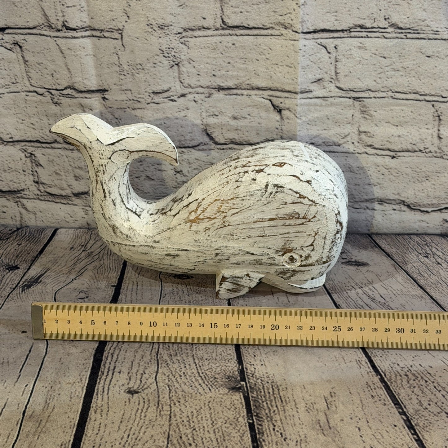 25cm x 12cm Whale White Fish Wood Coastal Ocean Bathroom Decoration6