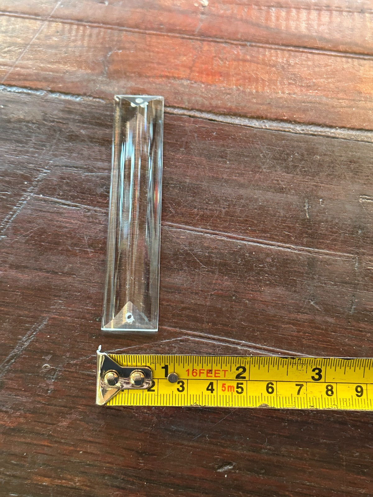 5 Large 2 Hole Crystal Clear Glass Faceted Sun Catcher Long Pendant 10cm x 2cm3