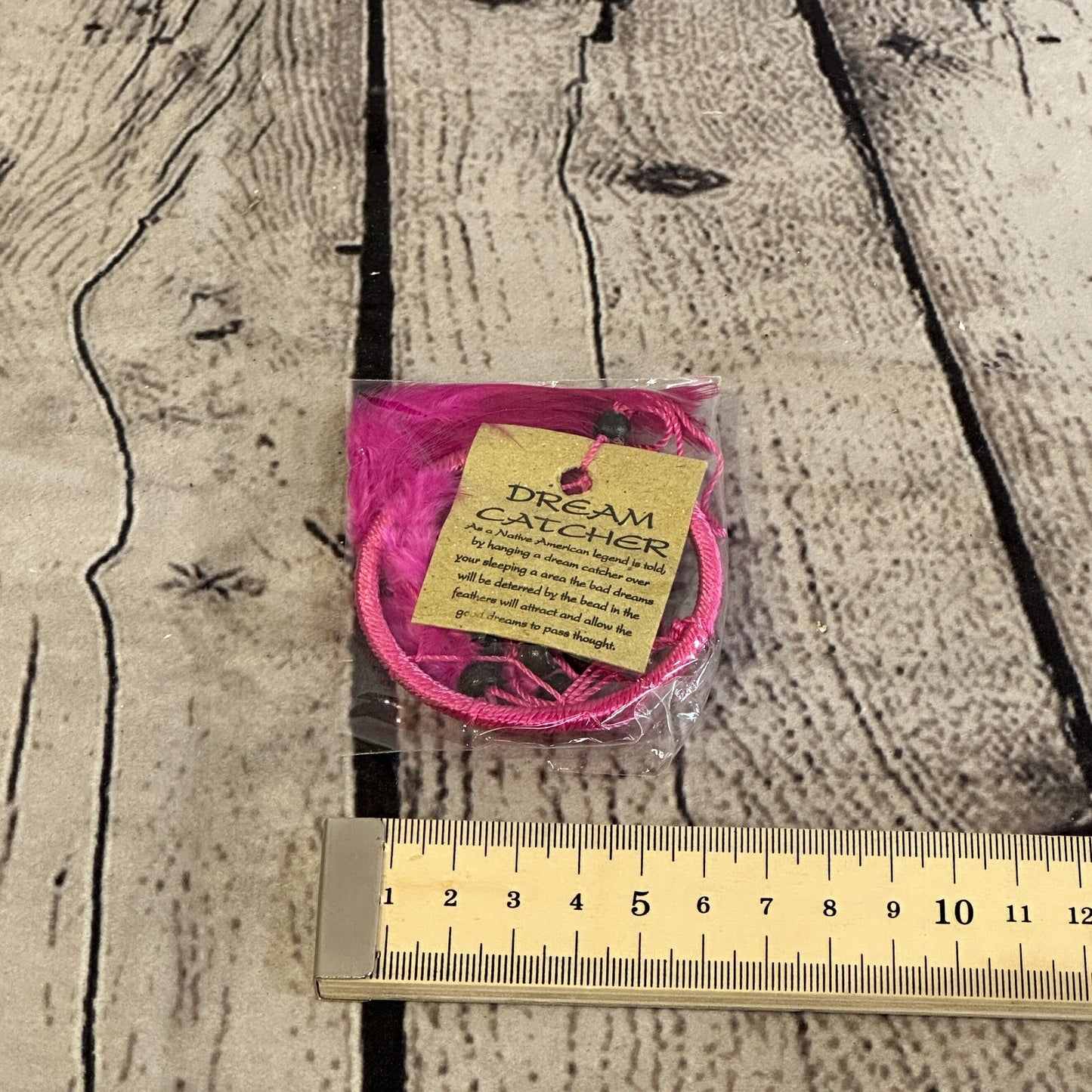 Pink Naturals Handmade Dream Catcher Feather Beads Ring For Home Car Décor2