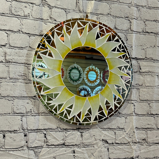 White Sun Flame Mosaic Tile Wall Mirror 40cm x 40cm 16Inches Handmade0