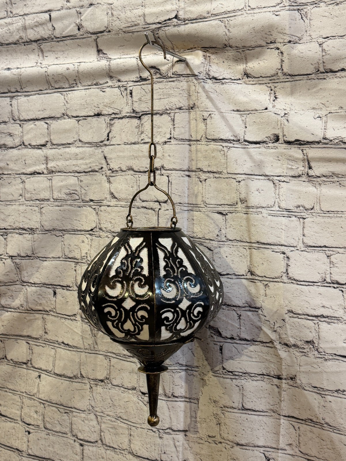 30cm x 20cm White Metal Fabric Ceiling Pendant Light Shade Lampshade LED Bulb1