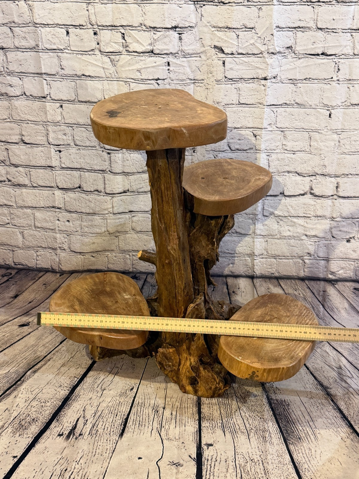60cm x 60cm Quad Wooden Coffee Root Sculpture Garden Teak Root Ornament Carved6