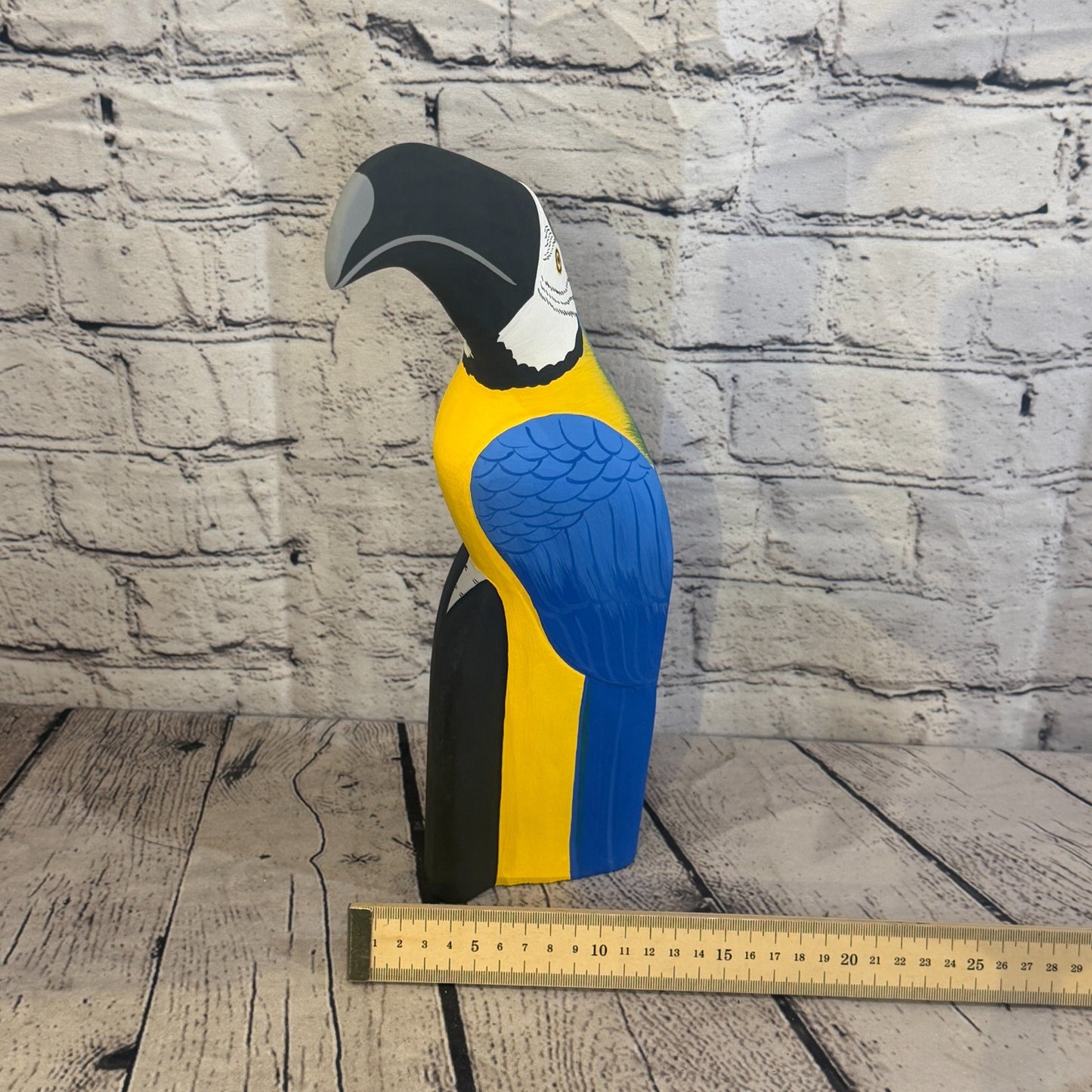 30cm Bright Blue Toucan Bird Ornament Statue Fair Trade Hand Made Carved Wood7