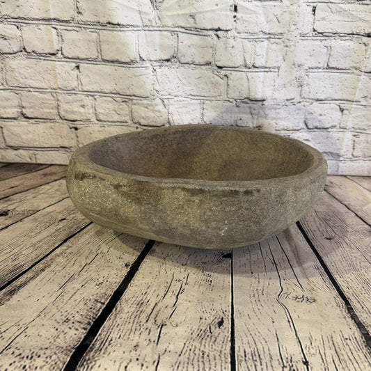 35cm x 25cm Wash Basin Bathroom Counter Top Washing River Stone Bowl Sink No 330