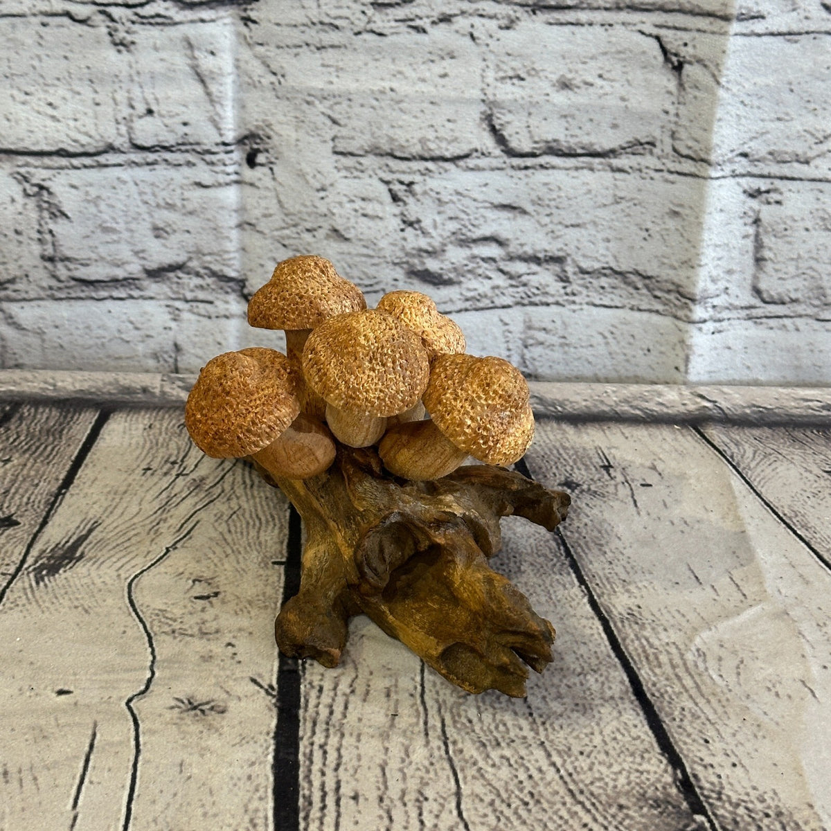 Five Dimple Mushrooms Parasite Ornament Natural Carving Fairtrade Wooden4