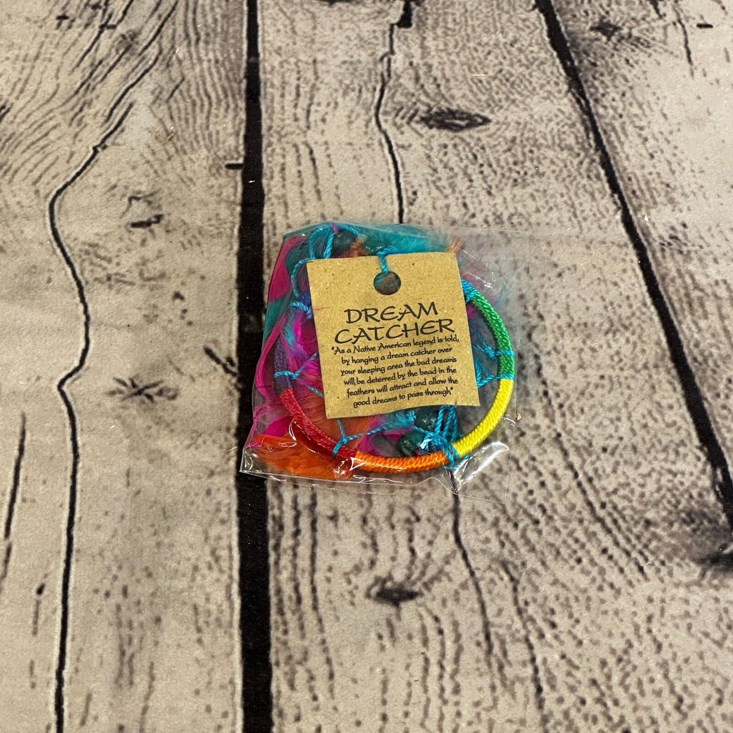 Rainbow Naturals Handmade Dream Catcher Feather Beads Ring For Home Car Décor1