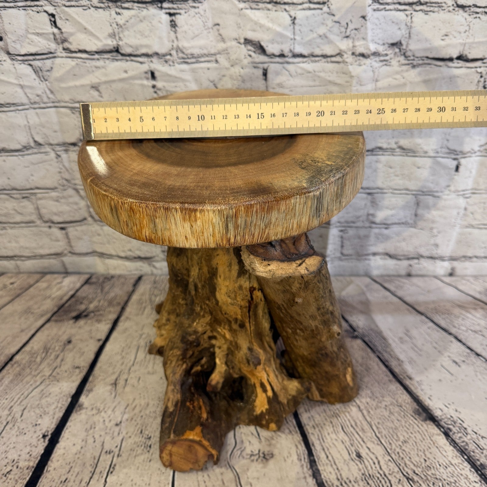 30cm x 25cm Wooden Coffee Root Sculpture Garden Teak Root Ornament Carved No 66