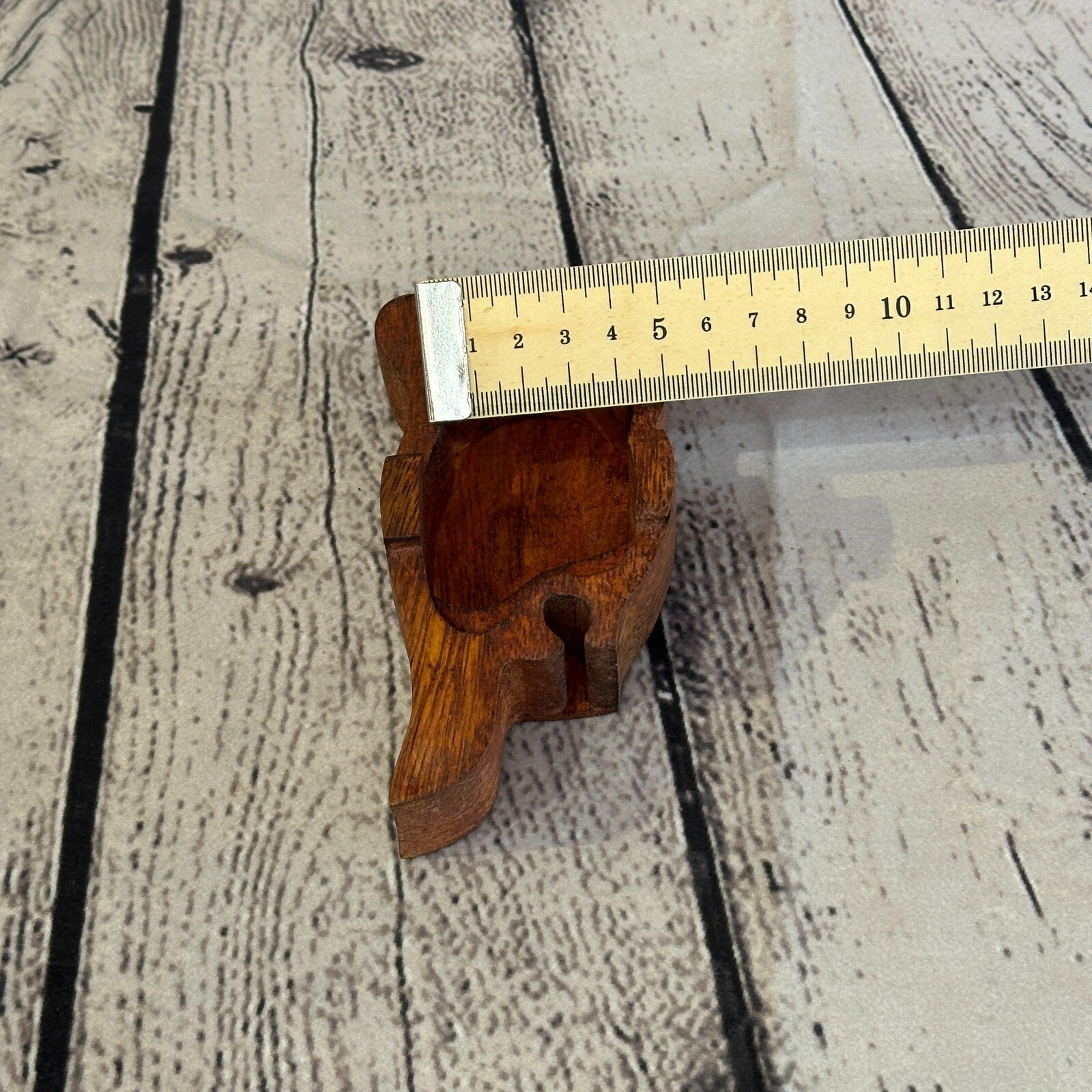 Carved Standing Owl 4 Bit Wooden Puzzle Box Secret Box Magic Trinket Handmade5