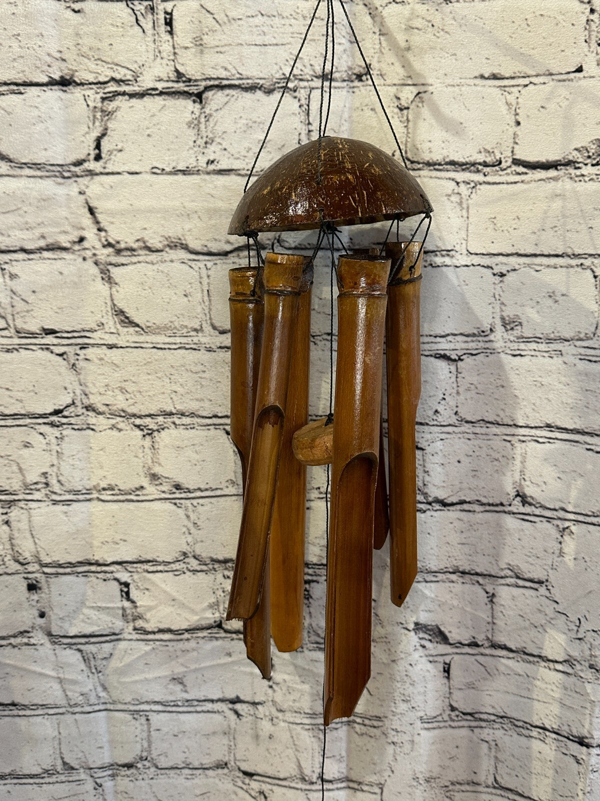 Coconut Bamboo Windchime Plain 30cm Garden Gift Summer Handmade Chimes5