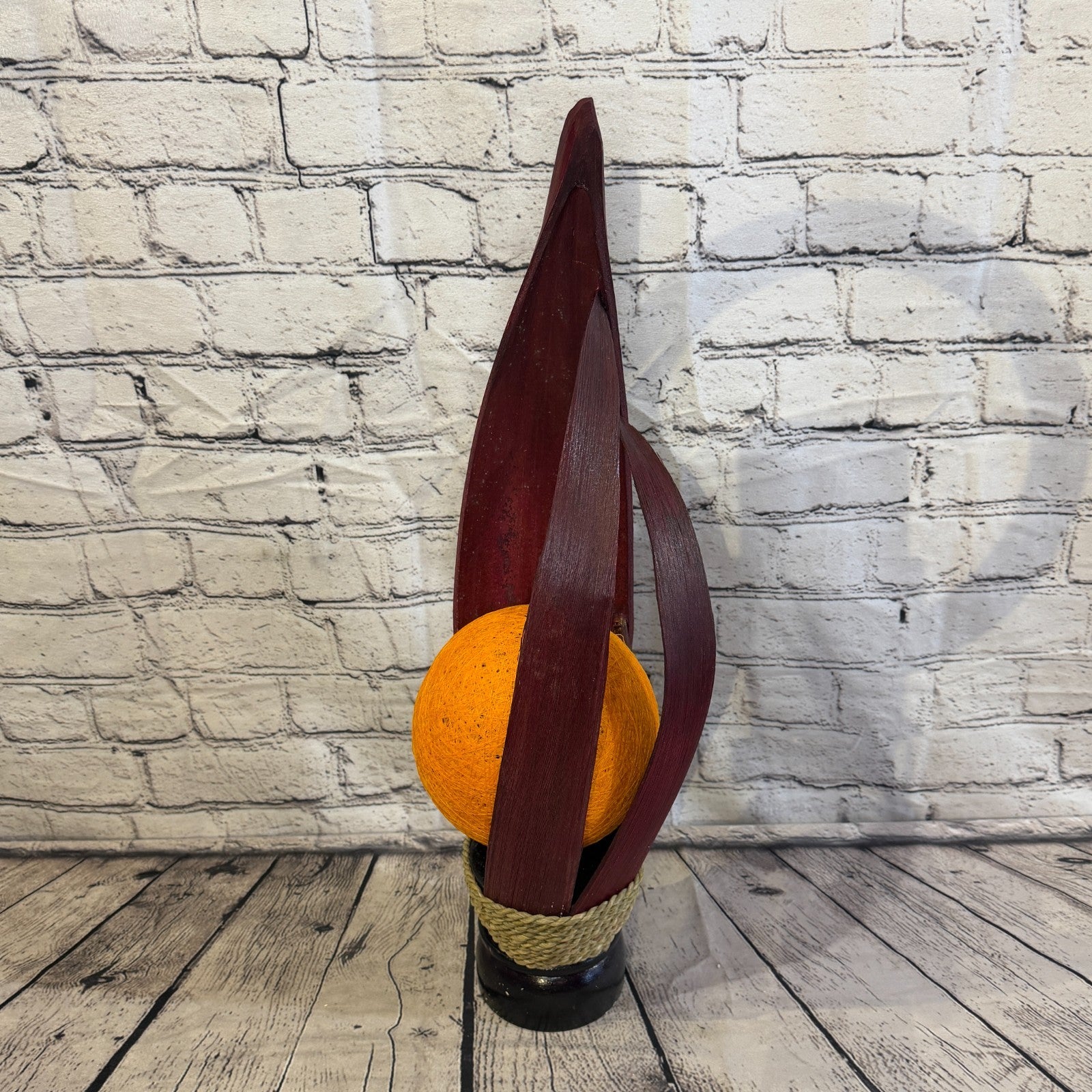 Orange Light Red Natural 55cm Tall Leaf Lamp Twist LED UK Mains Plug Design 32