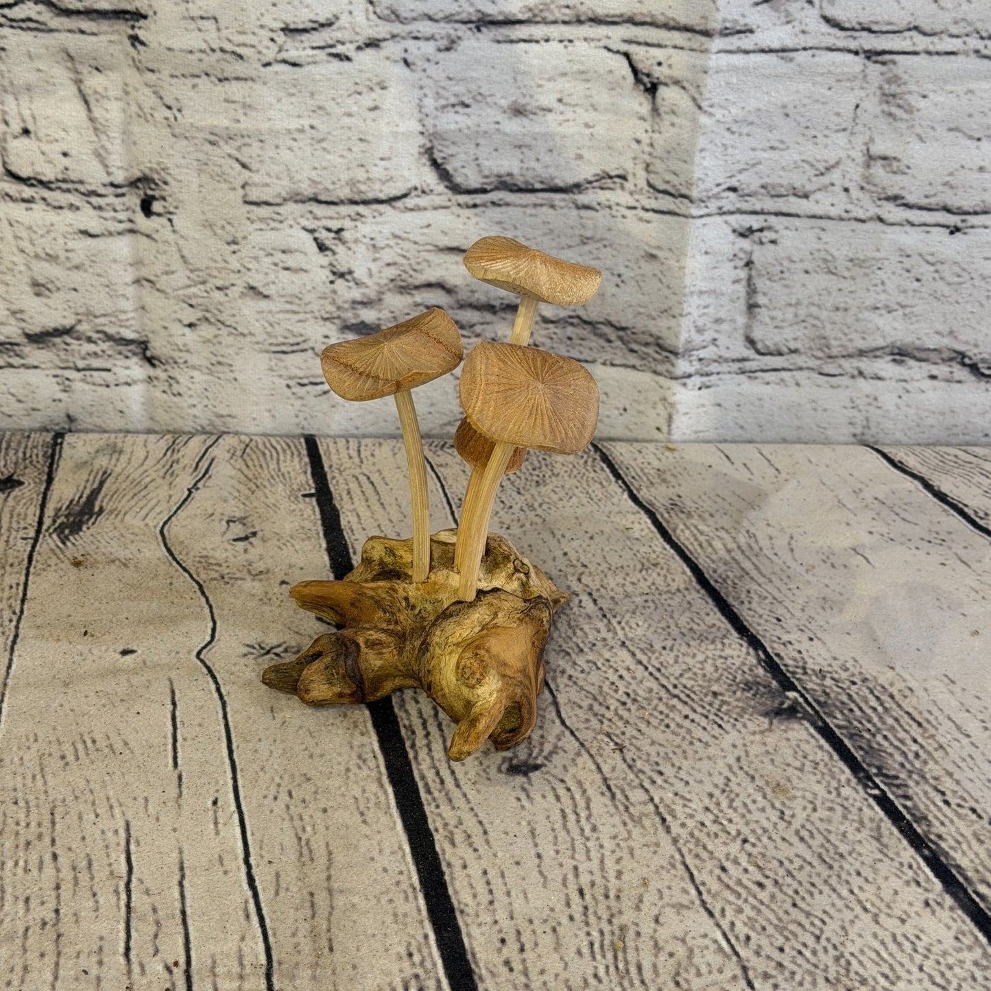 12cm Plain Mushroom Parasite Ornament Natural Carving Fairtrade Wooden4