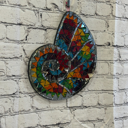 Rainbow Nautilus Shell Mosaic Tile Wall Mirror 30cm x 25cm Handmade New0