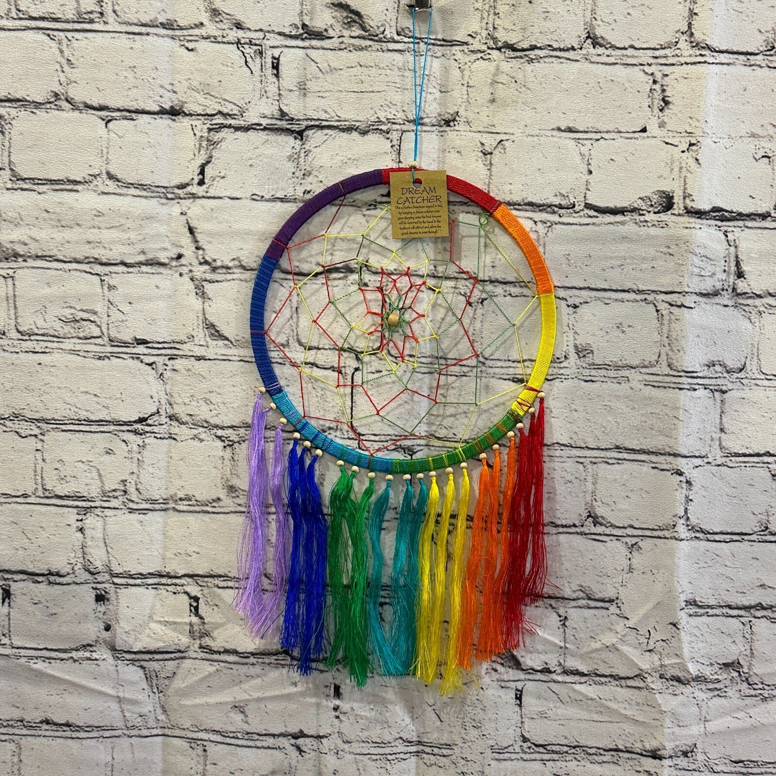 Rainbow Tassel 20cm x 20cm Dream Catcher Dreamcatcher Wall Hanging Ornament0