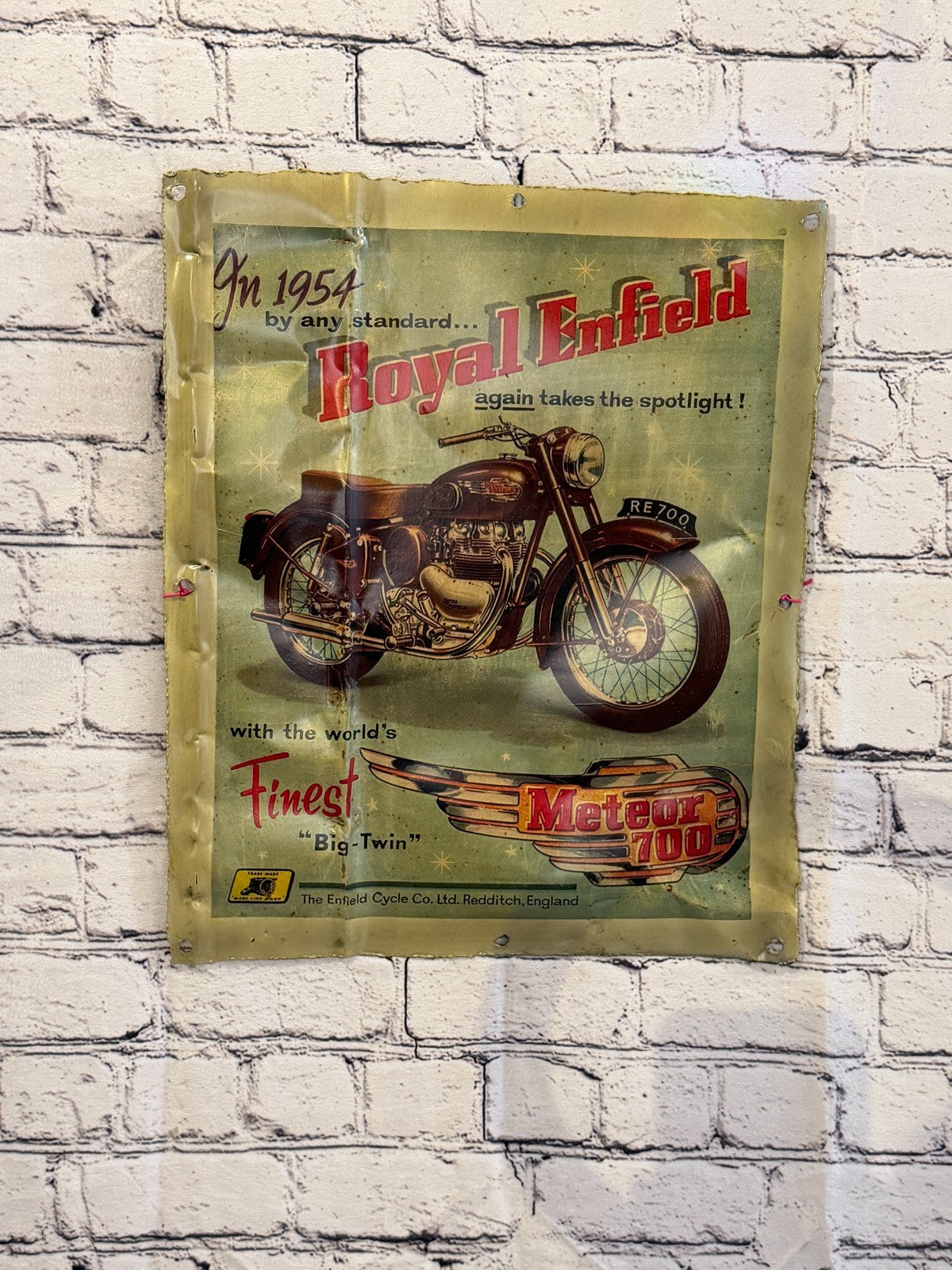 Royal Enfield Bike Poster Advert Wall Plaque 42cm x 36cm Vintage Retro Tin Sign2