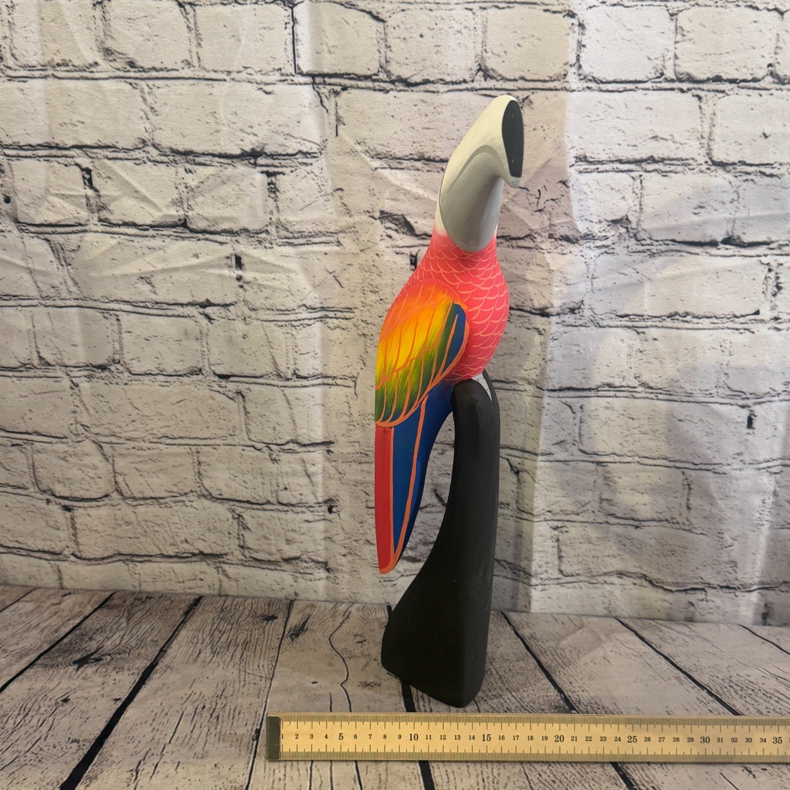 40cm Bright Red Toucan Bird Ornament Statue Fair Trade Hand Made Carved Wood7