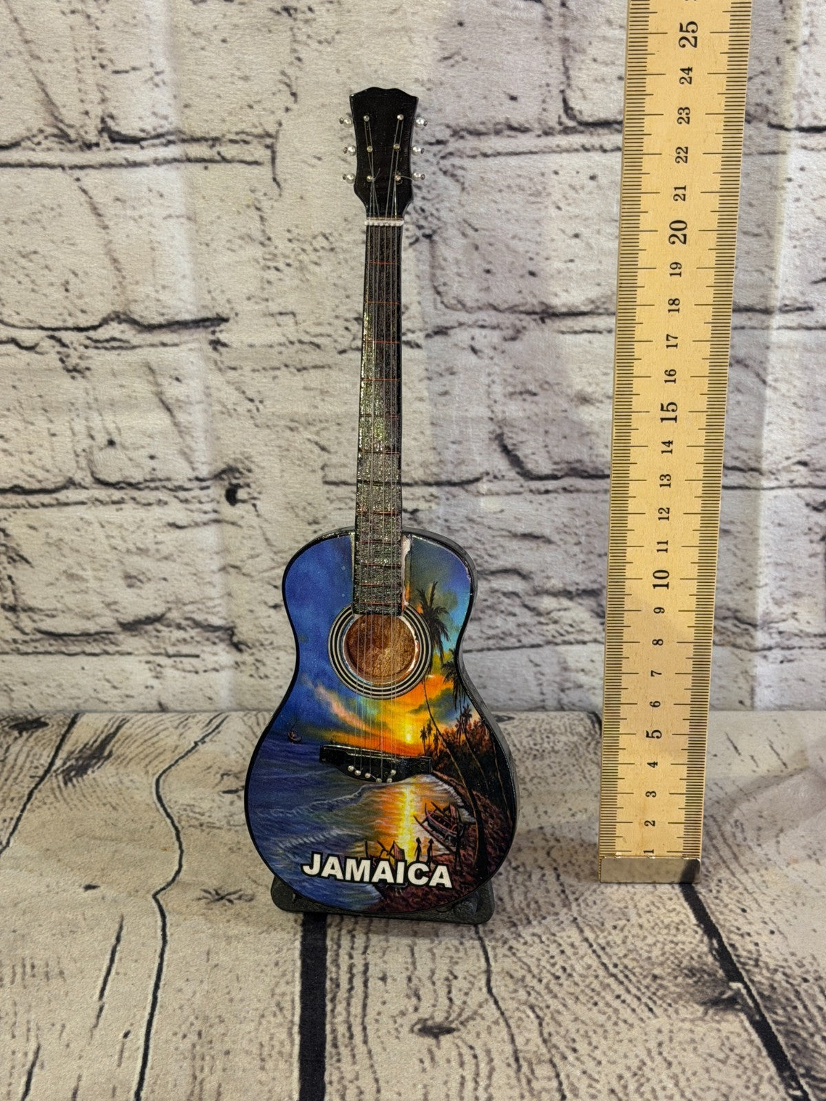 Miniature 25cm Guitar Jamaica Acoustic Guitar on Stand Band Gift Display5