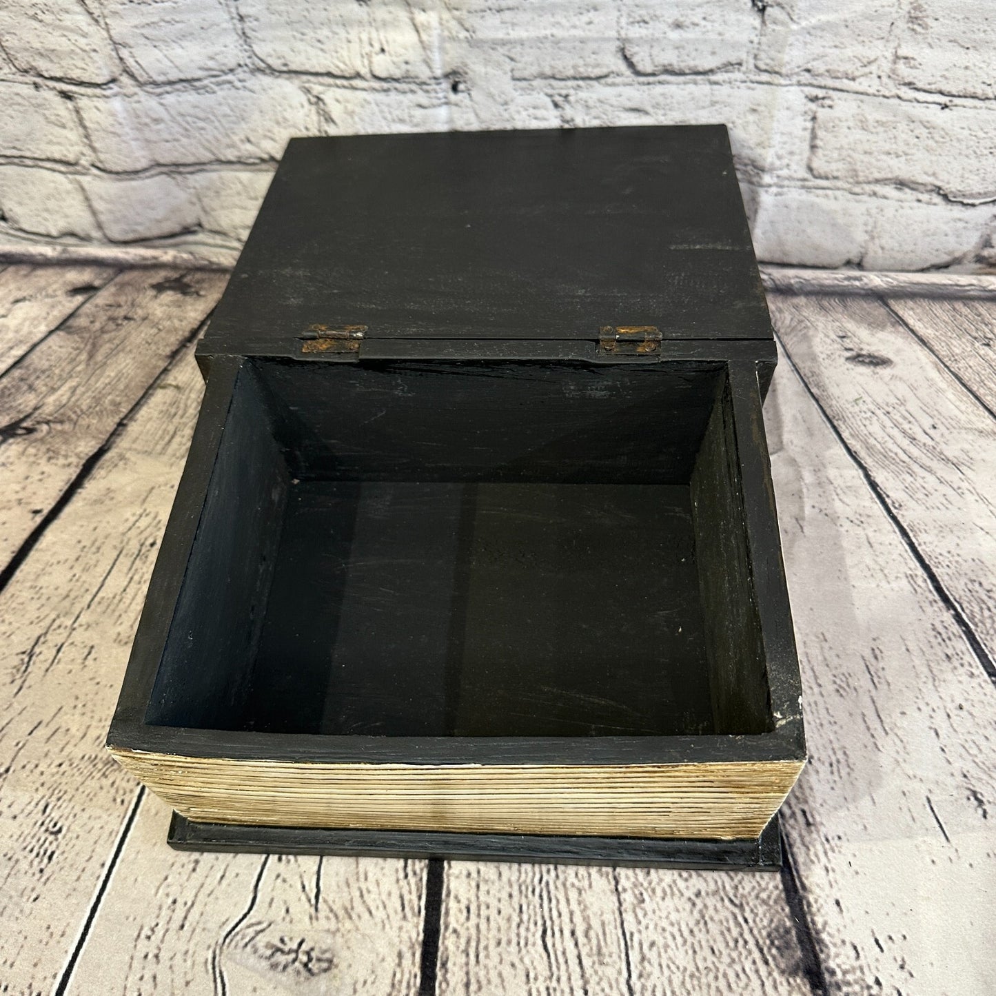 22cm x 17cm Book Wooden Gothic Skeleton Skull Coffin Jewellery Trinket Box7