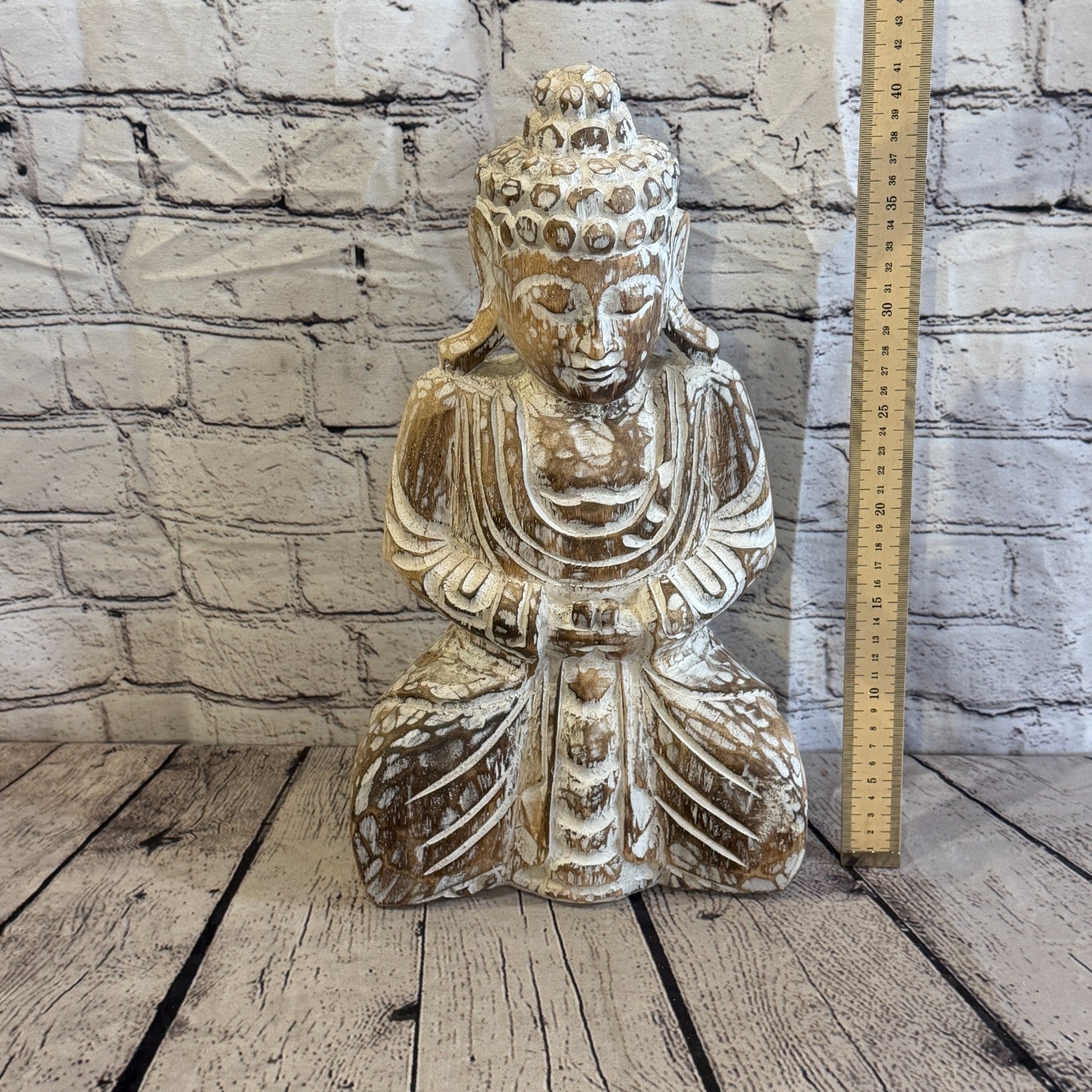 40cm Brown Meditating Buddha Ornament Sculpture Statue Buddhas Hand Carved Wood5
