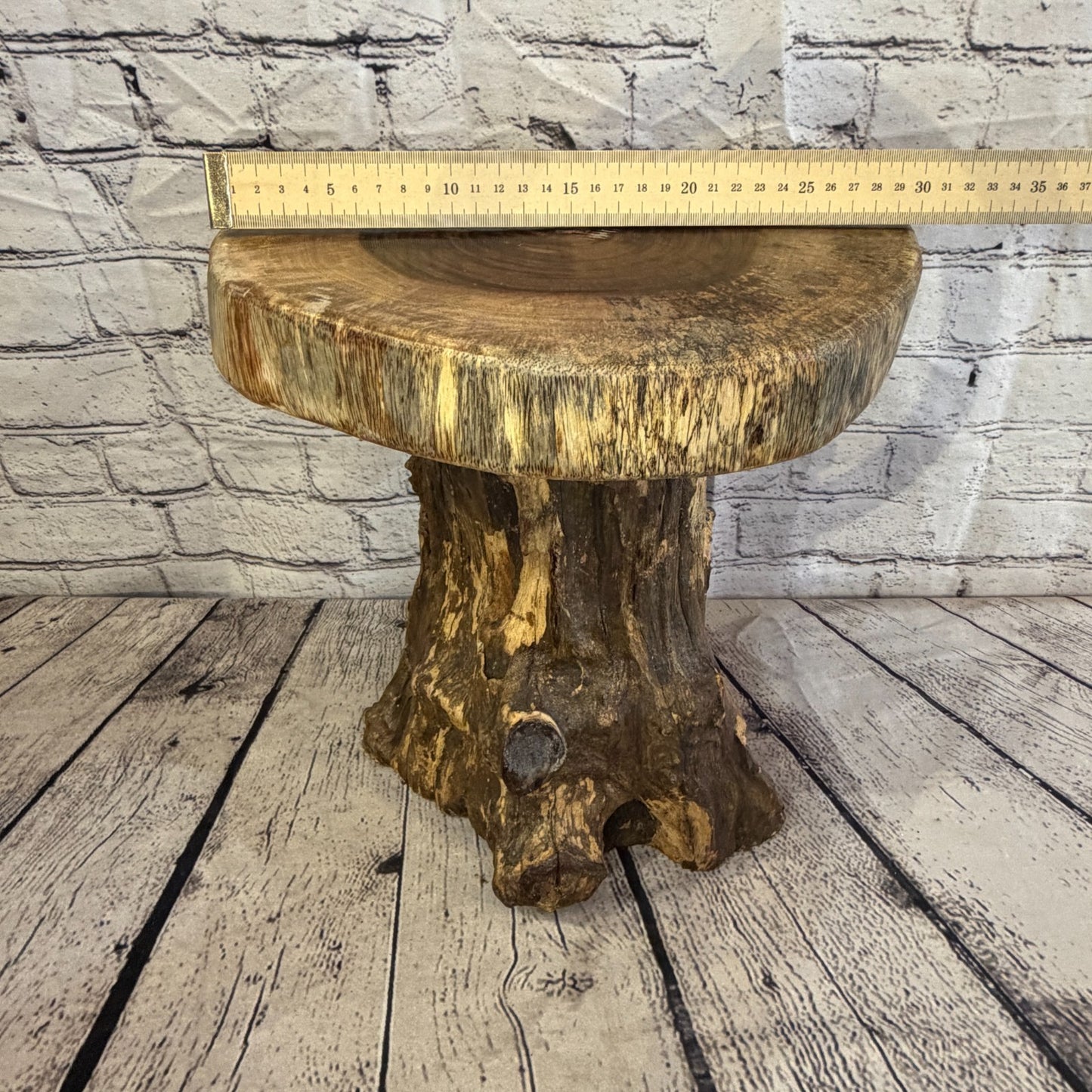 30cm x 25cm Wooden Coffee Root Sculpture Garden Teak Root Ornament Carved No 75