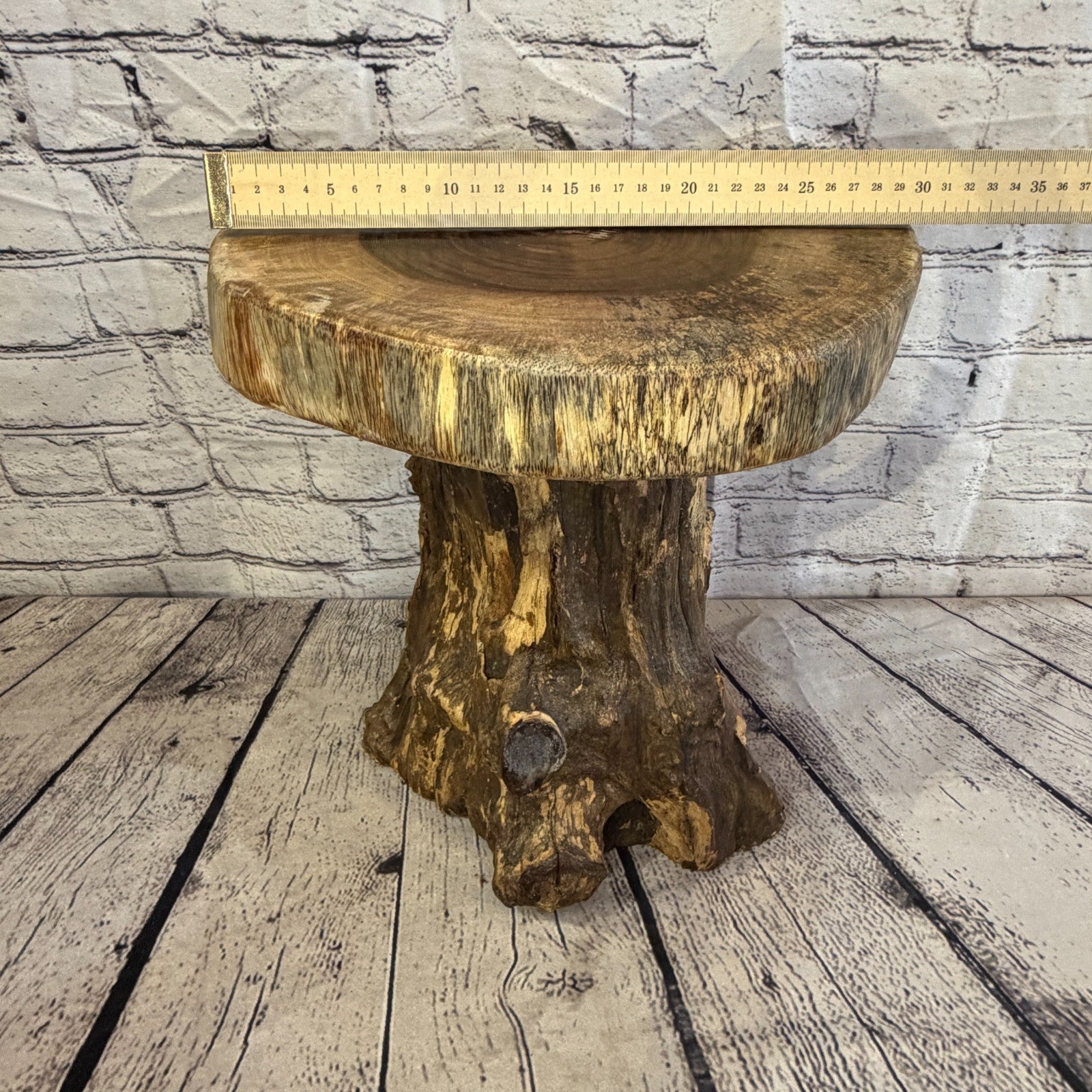 30cm x 25cm Wooden Coffee Root Sculpture Garden Teak Root Ornament Carved No 75