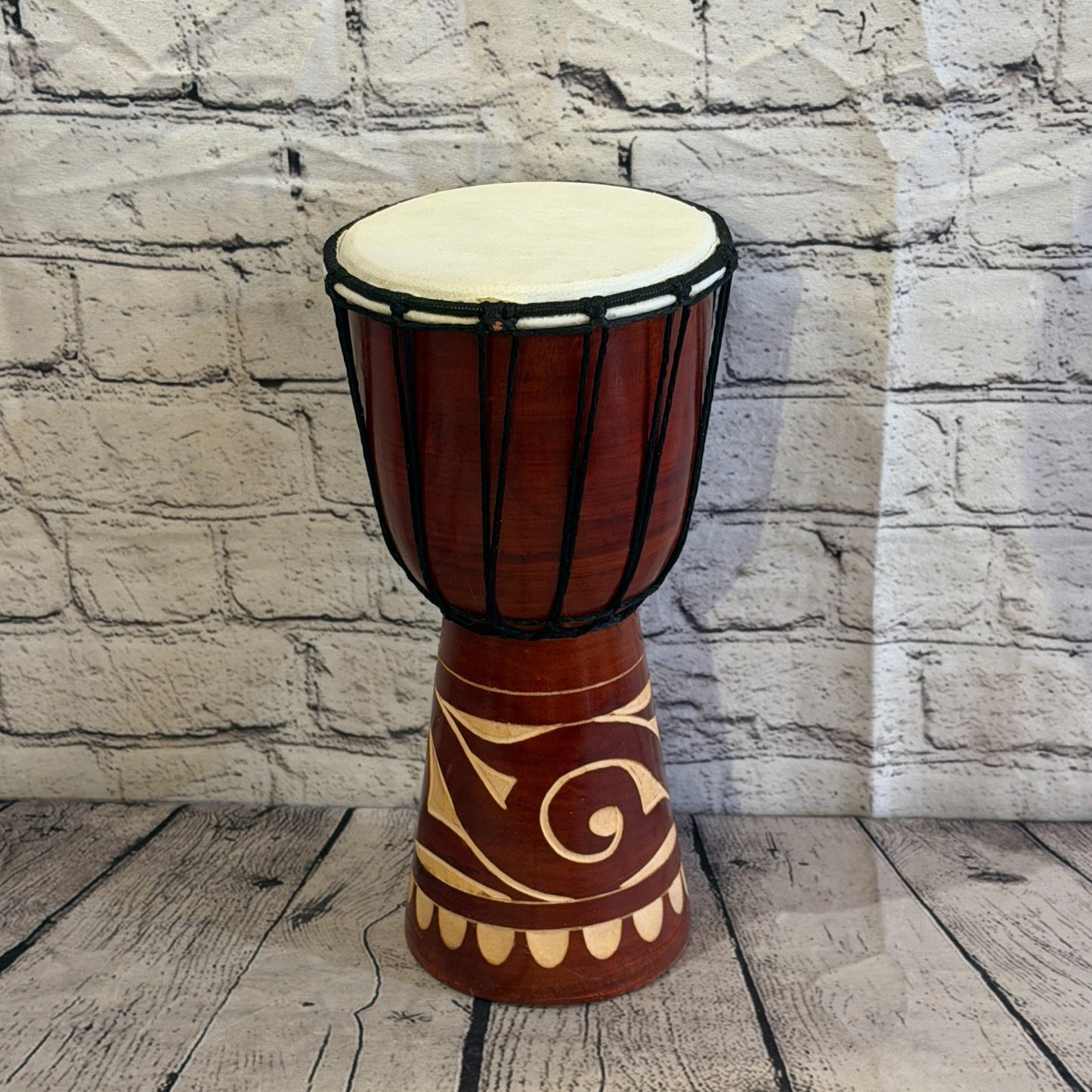 30cm Carved Djembe Drums Musical Instrument Hand Made Fair Trade Dot Painted1