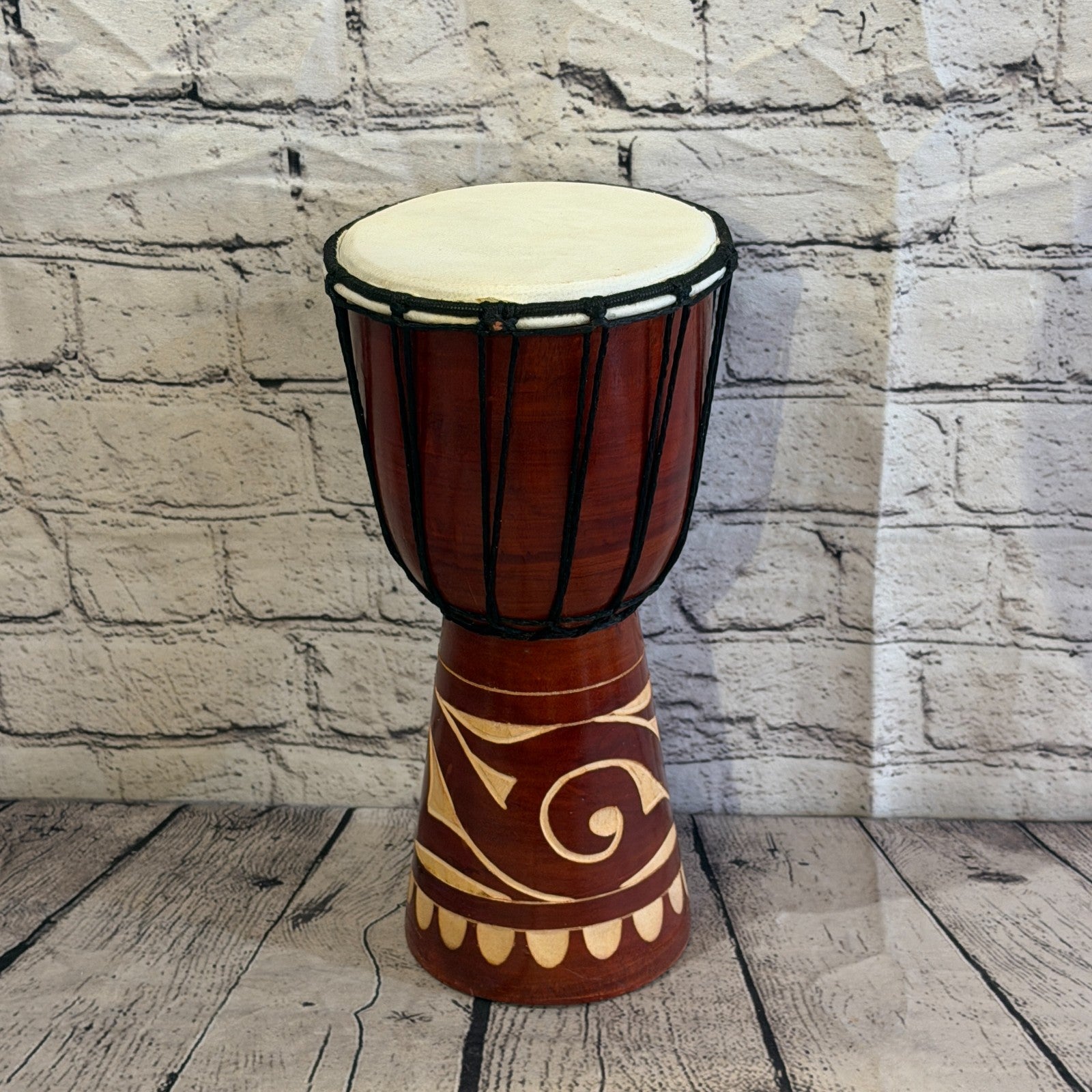 30cm Carved Djembe Drums Musical Instrument Hand Made Fair Trade Dot Painted1