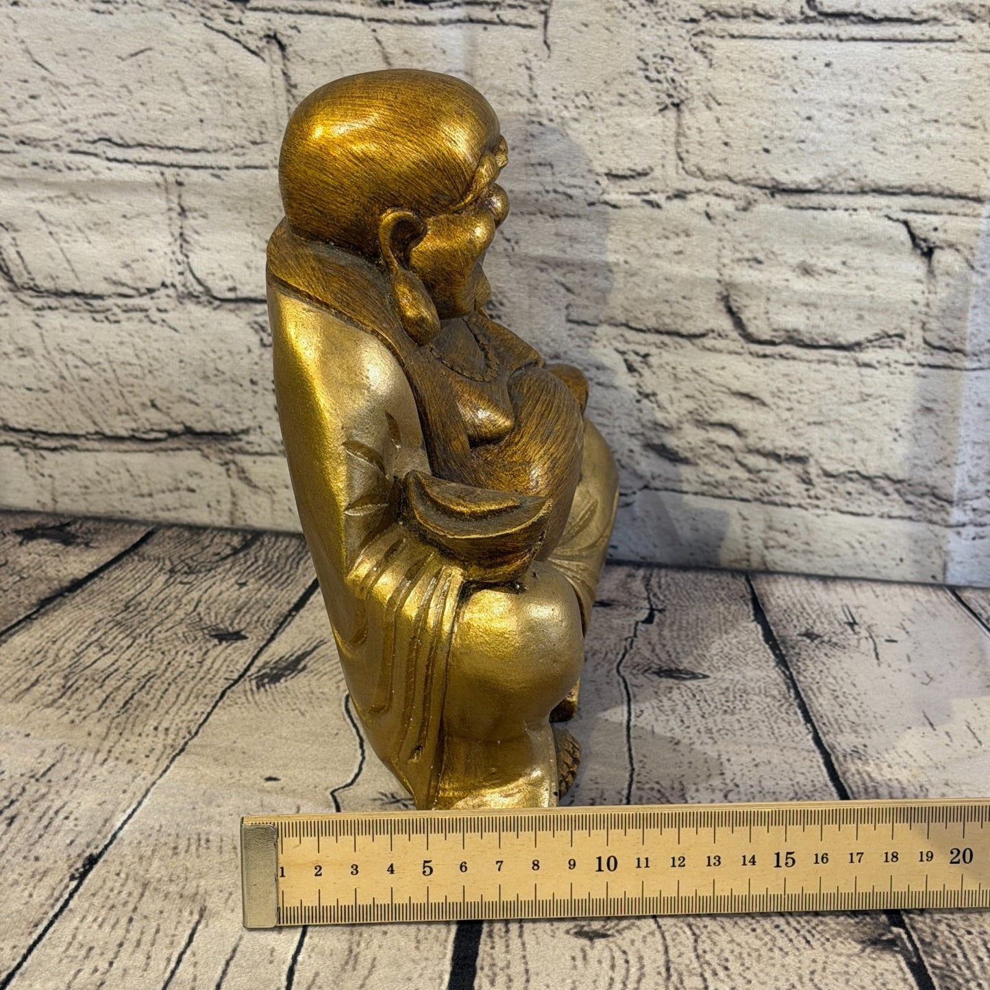 Bronze & Bronze 20cm x 20cm Large Chinese Buddha Sitting On Lotus Statue Resin7