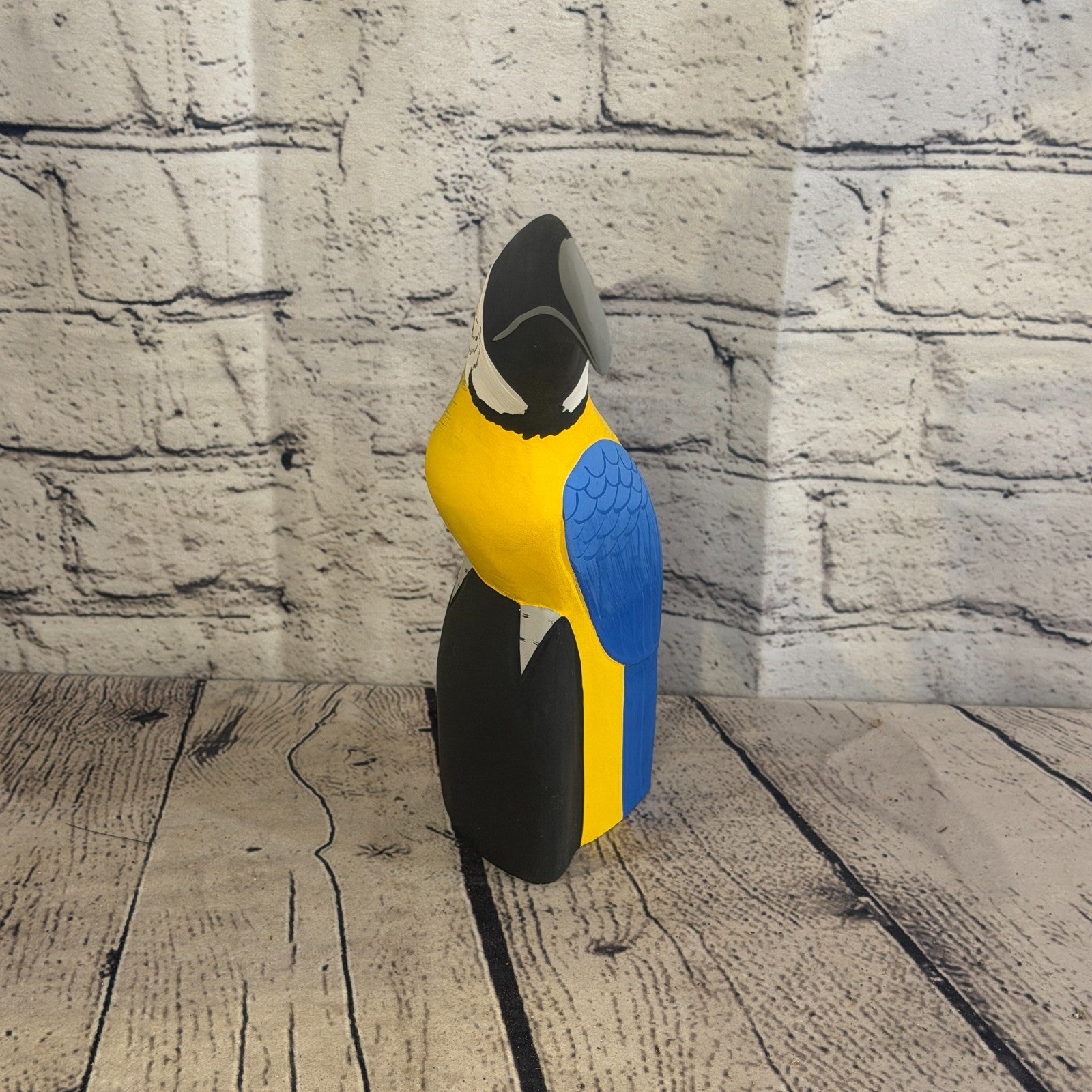 20cm Bright Blue Toucan Bird Ornament Statue Fair Trade Hand Made Carved Wood1