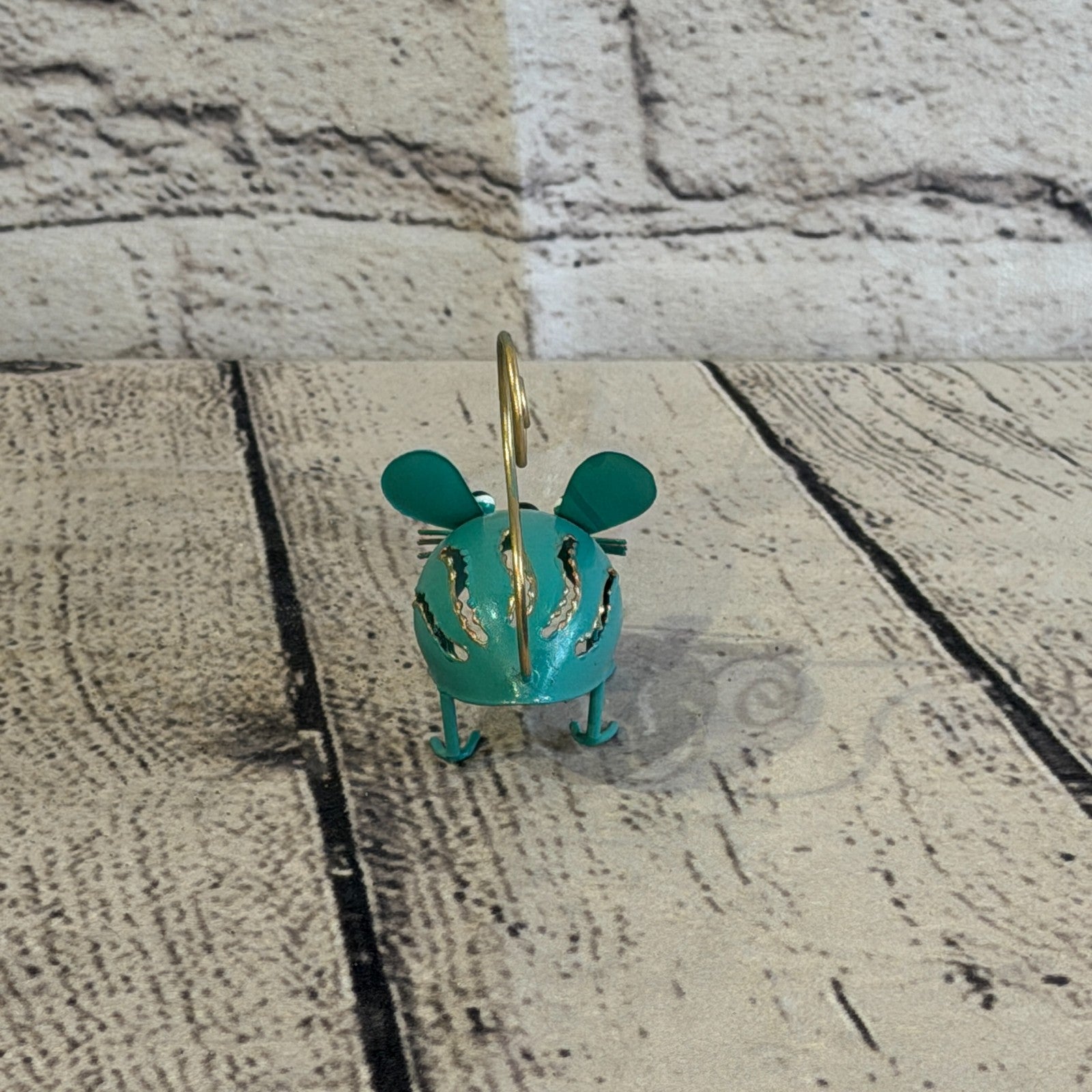 7cm x 7cm Colourful Blue Blue Mouse Rat Metal Tin Standing Ornament Statue4