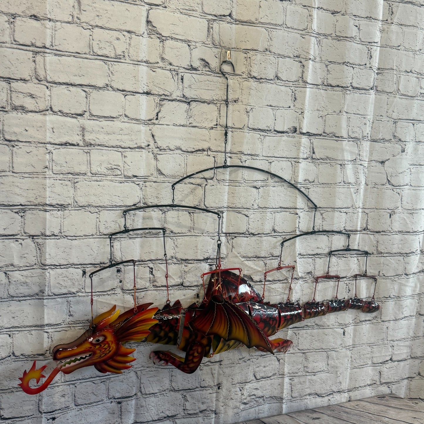 100cm x 50cm Red Metal Dragon Wall Art Dragon Sculpture Metal Wall Hanging Art1