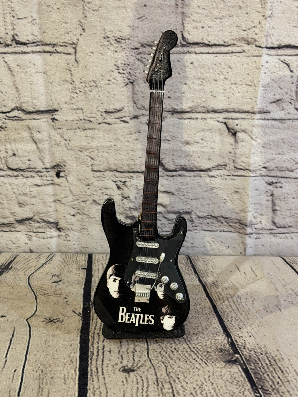 Miniature 25cm Guitar The Beatles Band Guitar on Stand Band Gift Display1