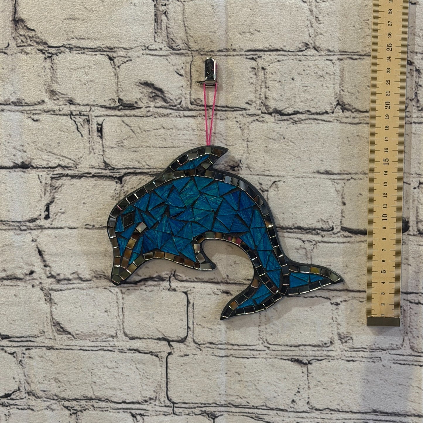Blue Dolphin Fish Mosaic Tile Wall Mirror 20cm x 20cm Handmade New4