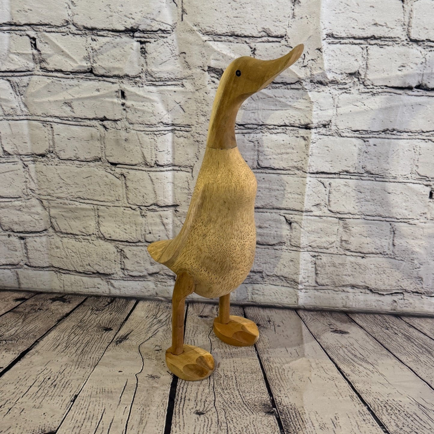 Looking Forward 40cm Tall Wooden Smooth Duckling Baby Duck Bamboo Root Fairtrade2